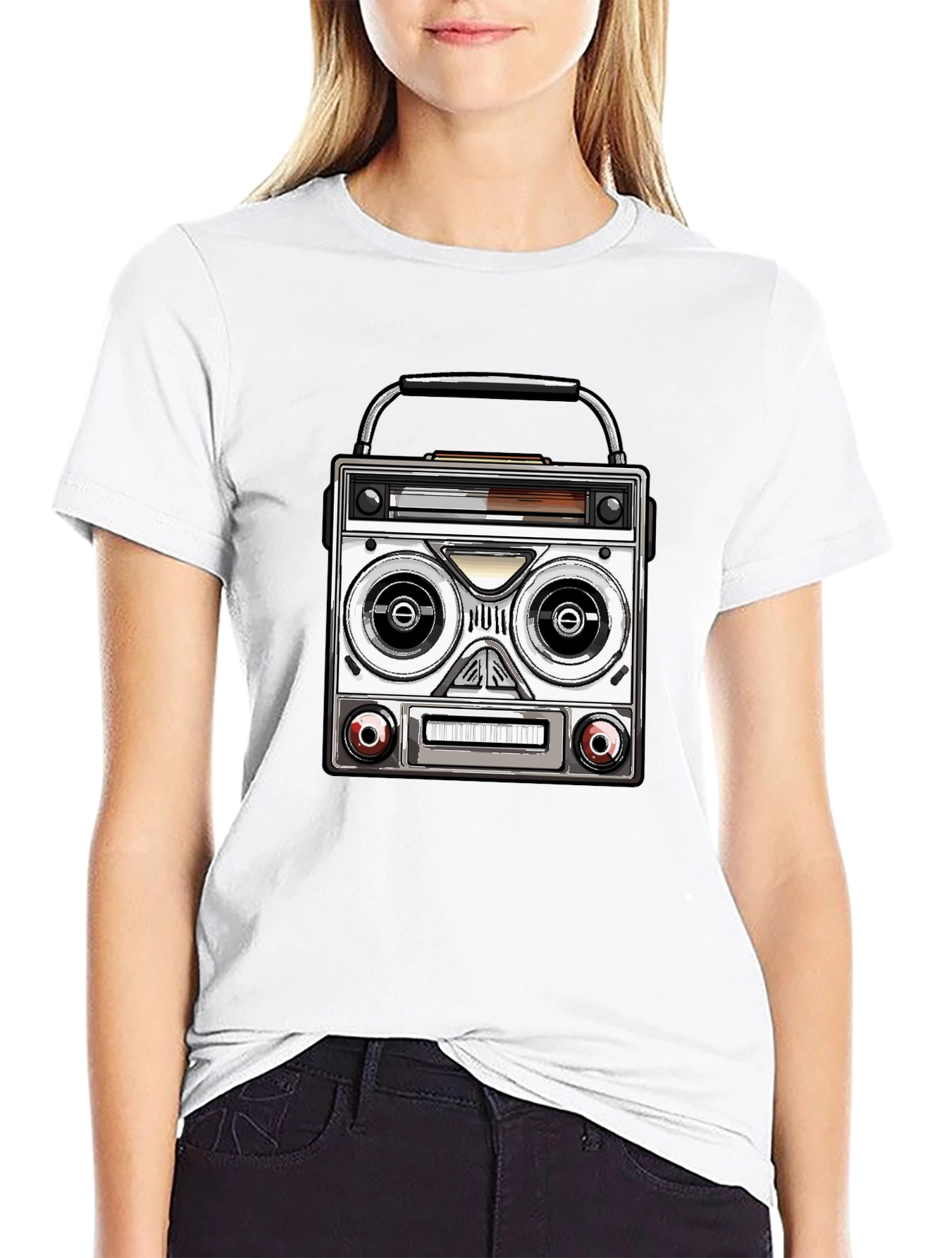 Retro Boombox Graphic T-Shirt - Classic Music Lover Tee