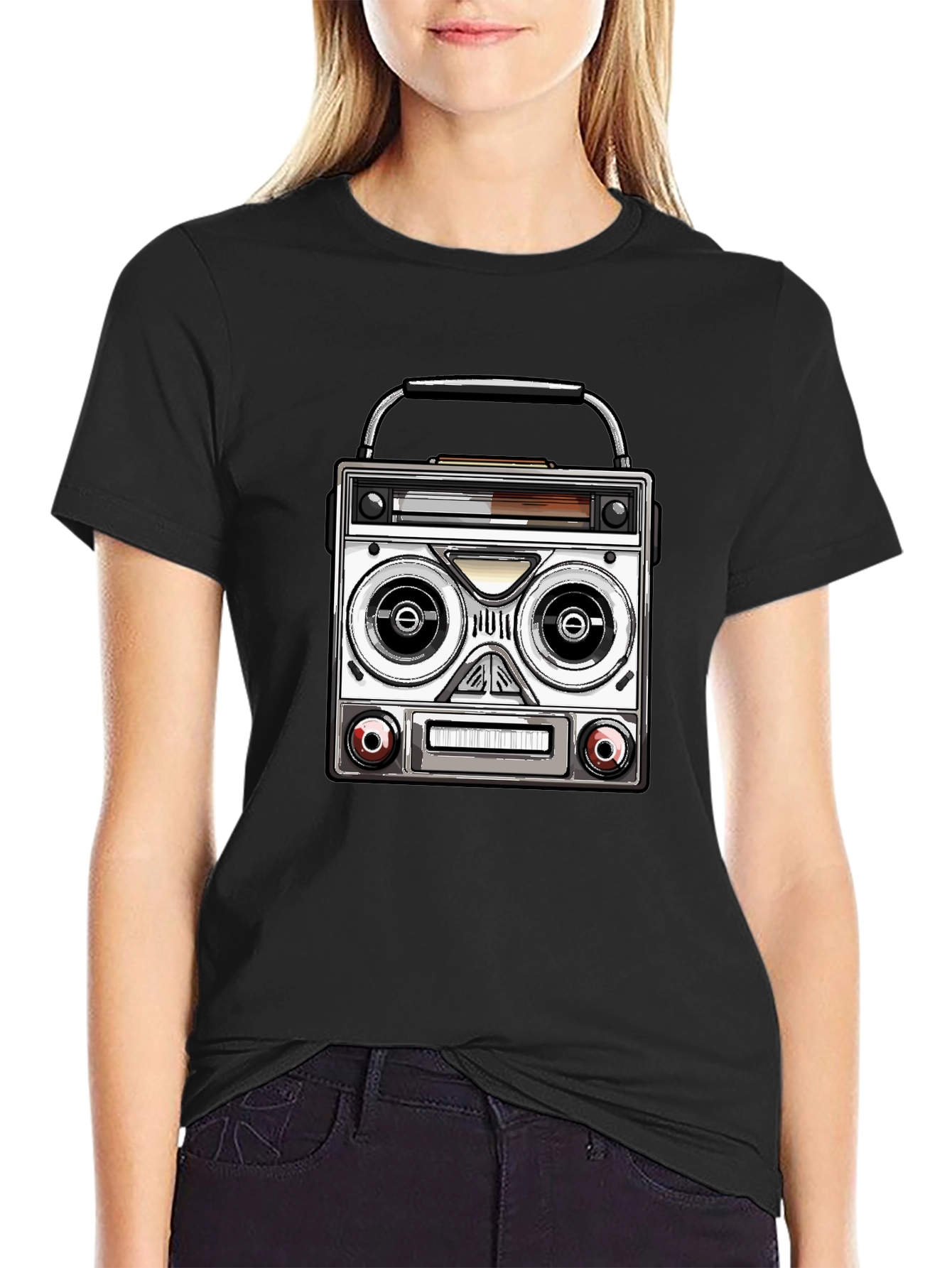 Retro Boombox Graphic T-Shirt - Classic Music Lover Tee