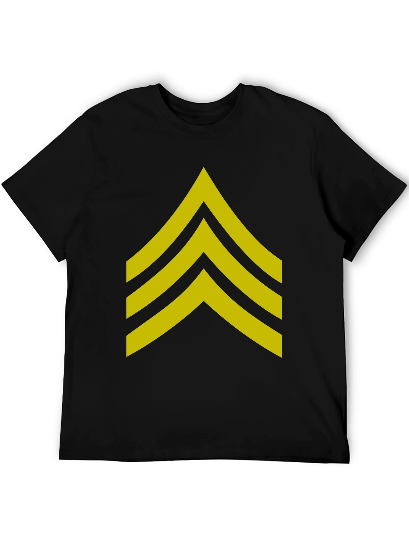 Military Sergeant Stripes Graphic Tee - Black