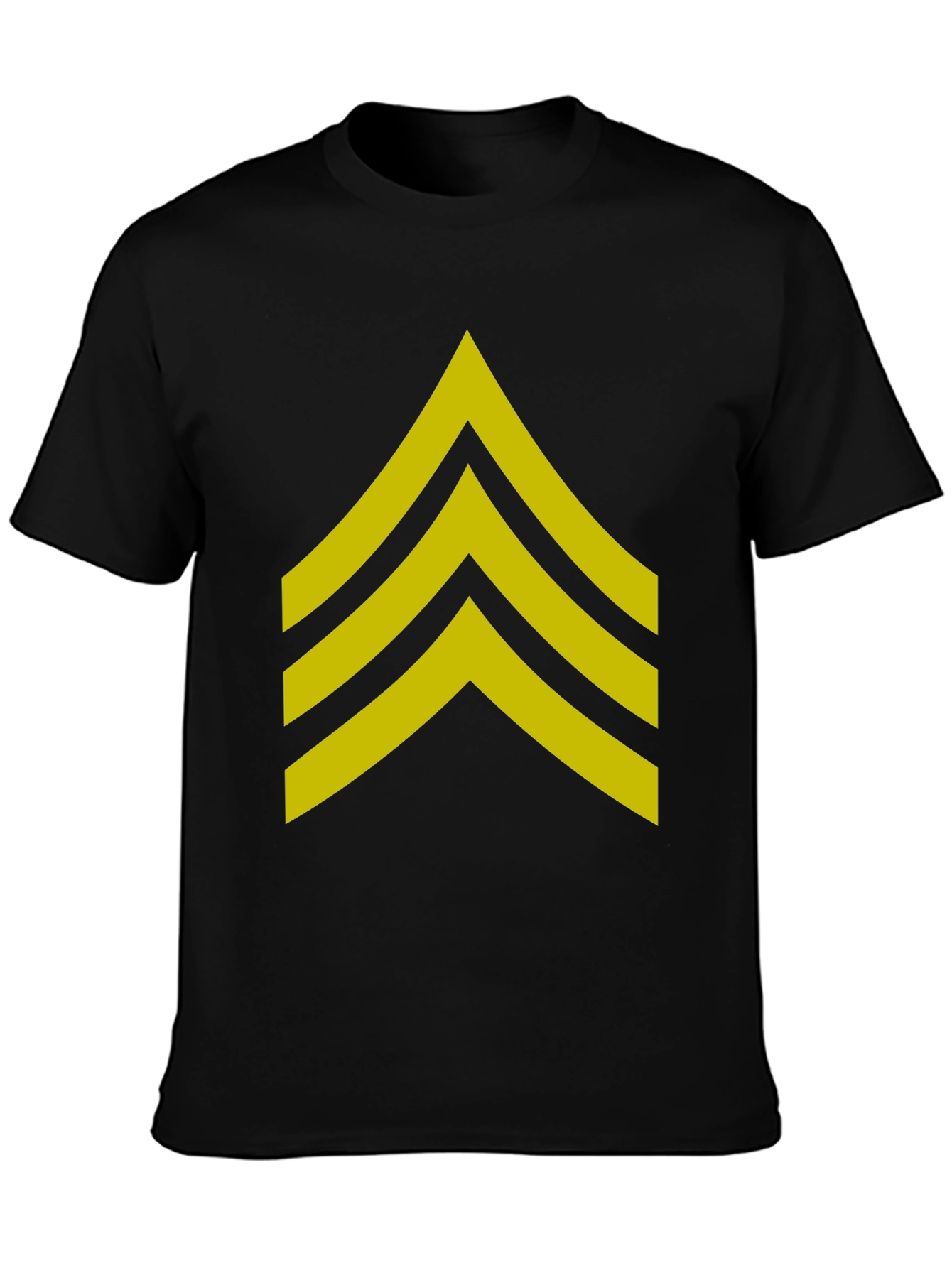 Military Sergeant Stripes Graphic Tee - Black