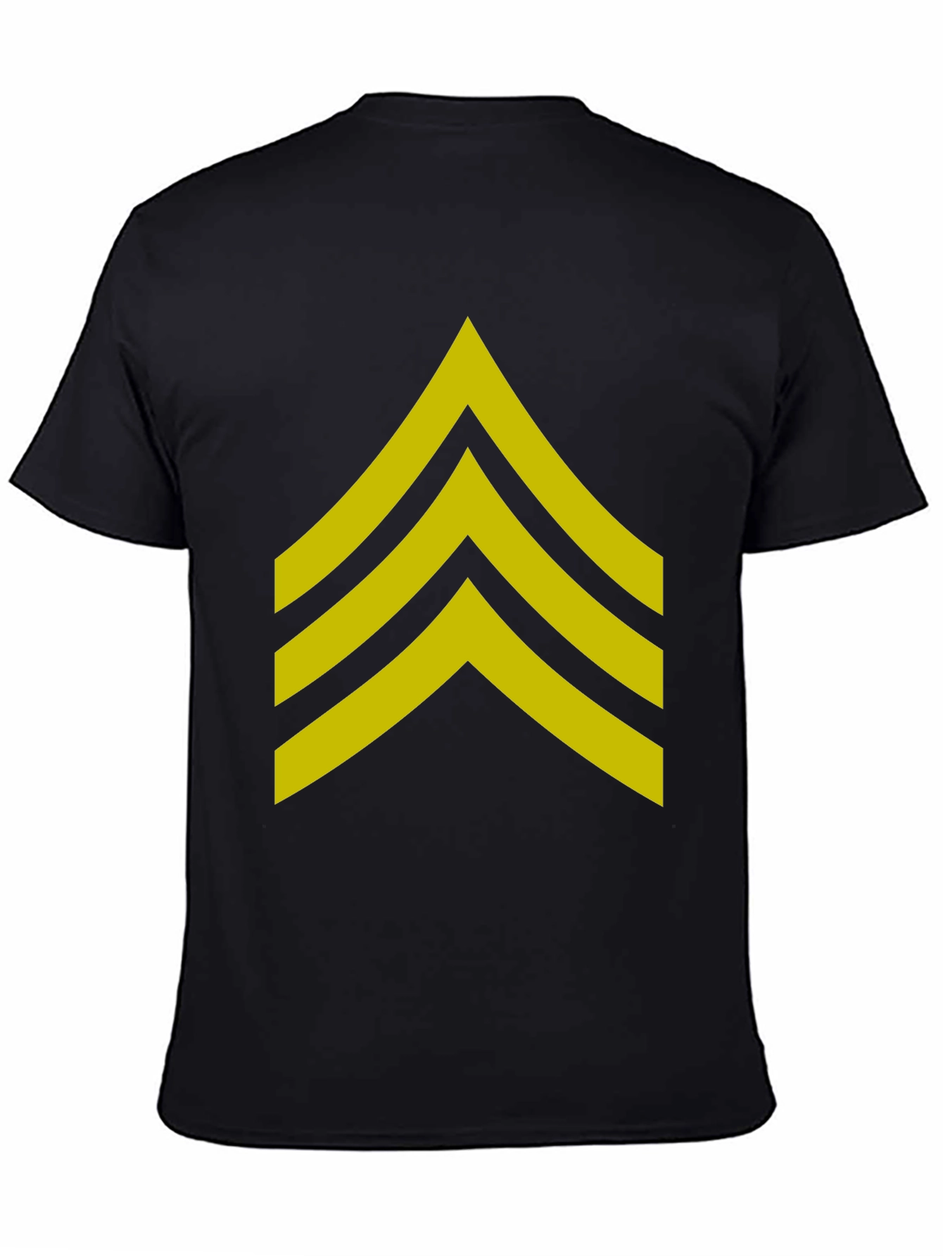 Military Sergeant Stripes Graphic Tee - Black
