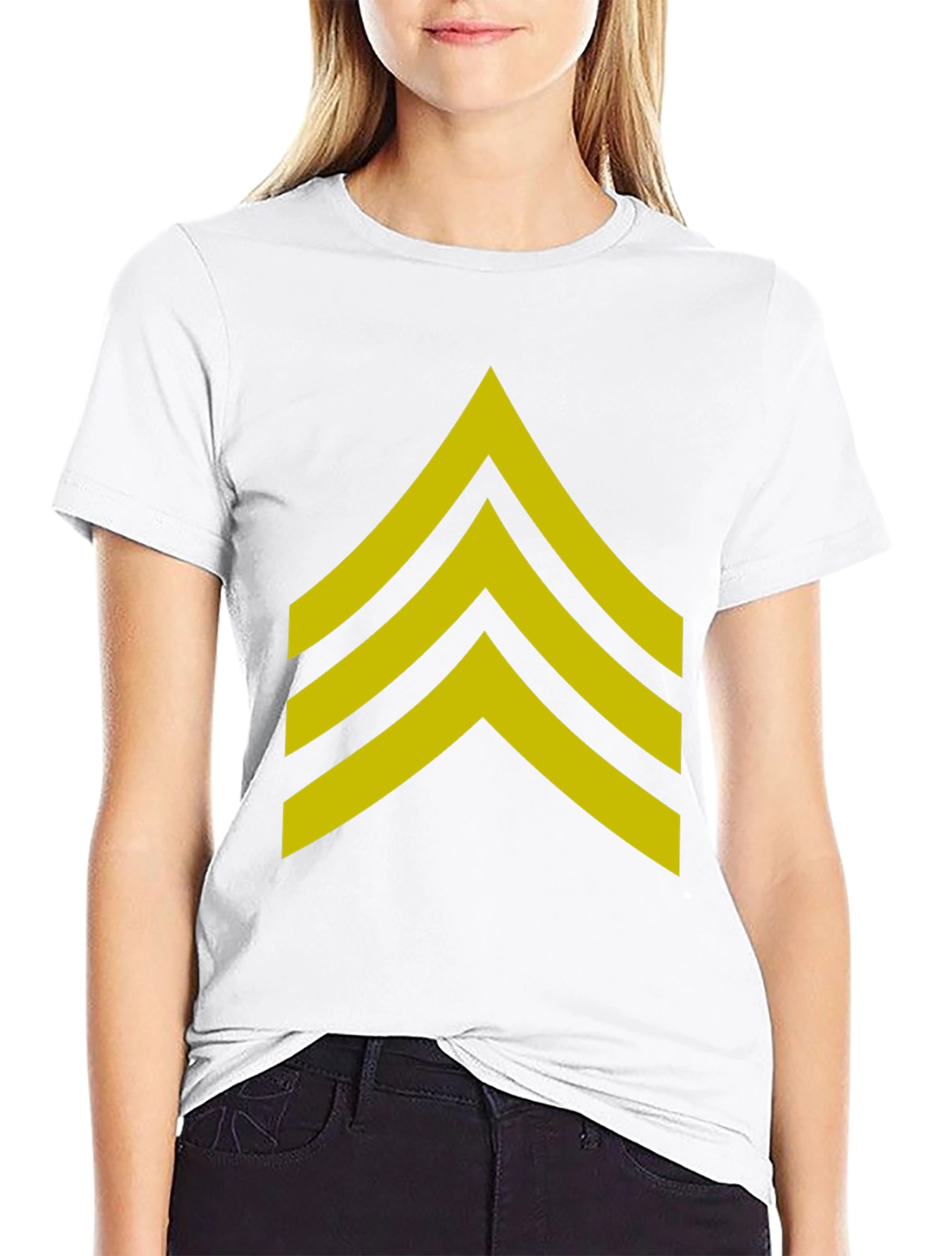 Military Sergeant Stripes Graphic Tee - Black