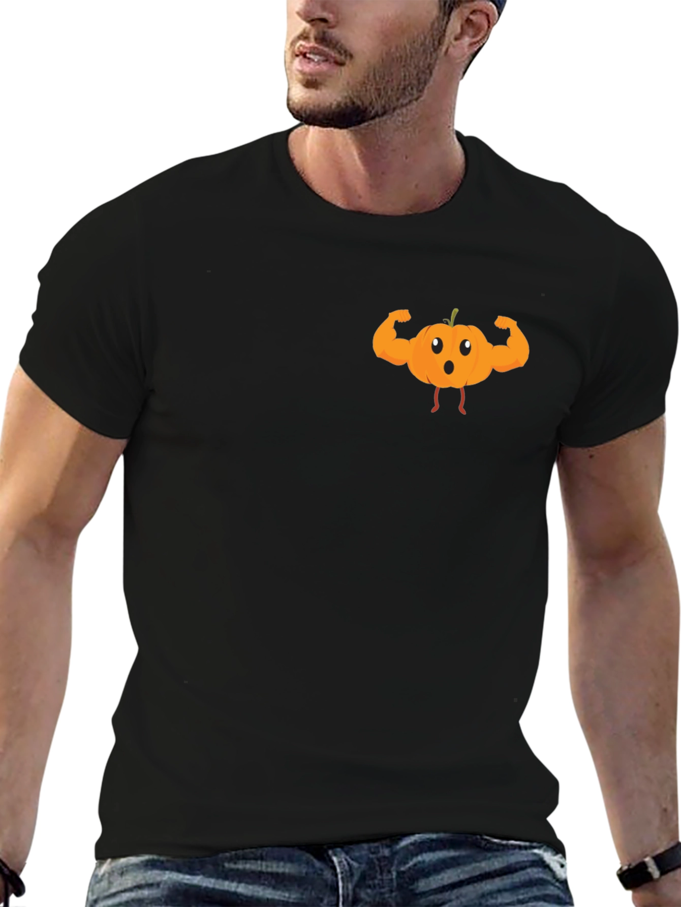 Funny Muscle Pumpkin T-Shirt - Halloween Apparel