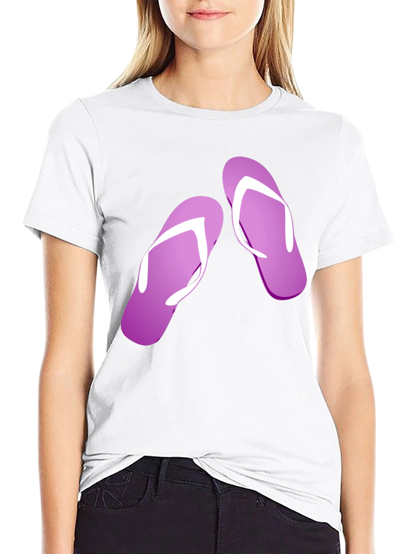 Flip Flop Graphic Tee - Black Casual T-Shirt