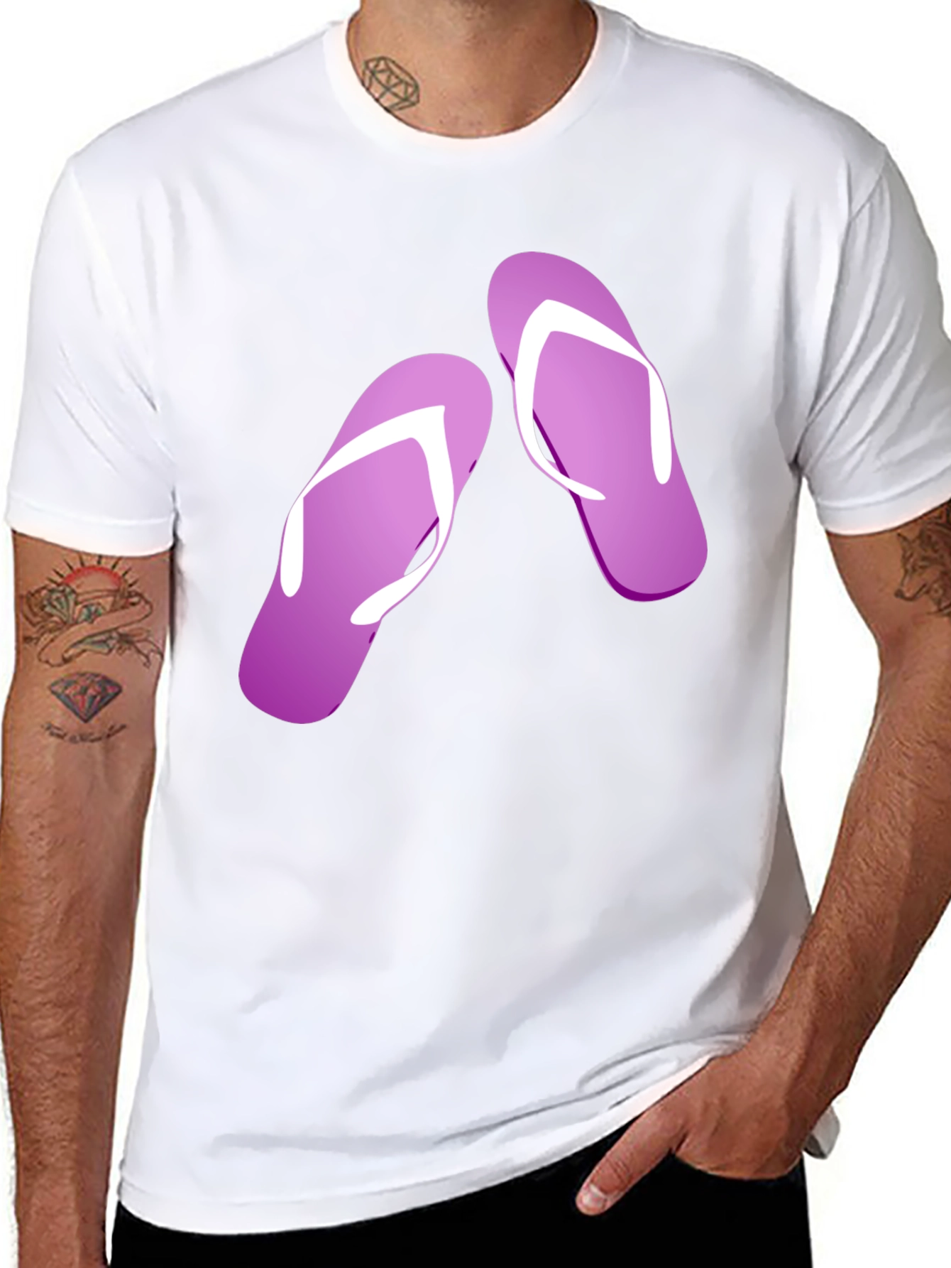 Flip Flop Graphic Tee - Black Casual T-Shirt