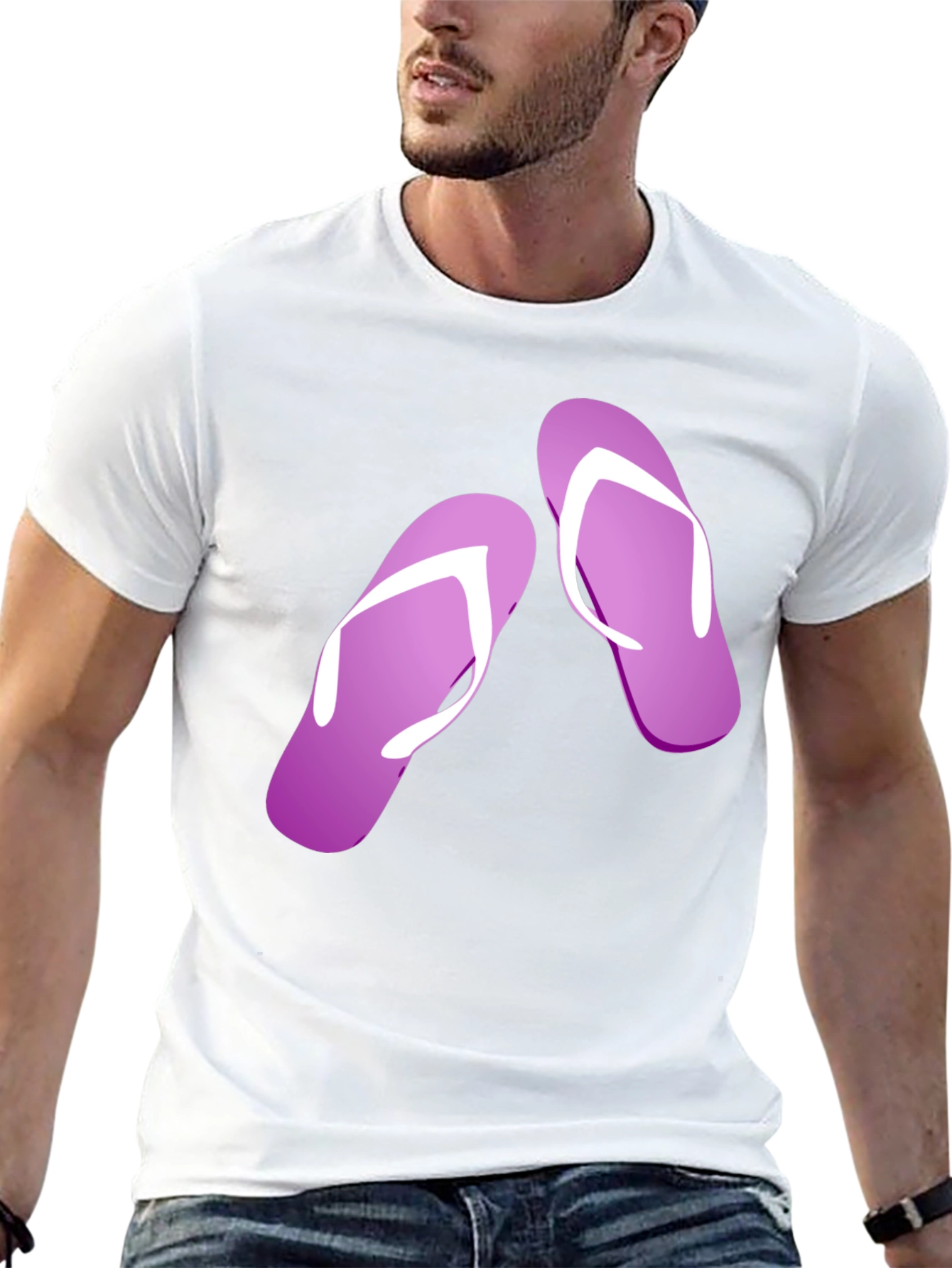 Flip Flop Graphic Tee - Black Casual T-Shirt