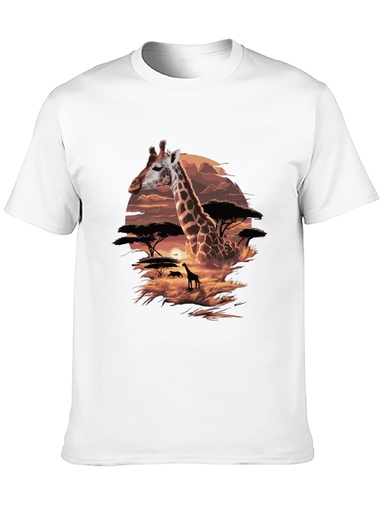Giraffe Sunset Graphic Tee