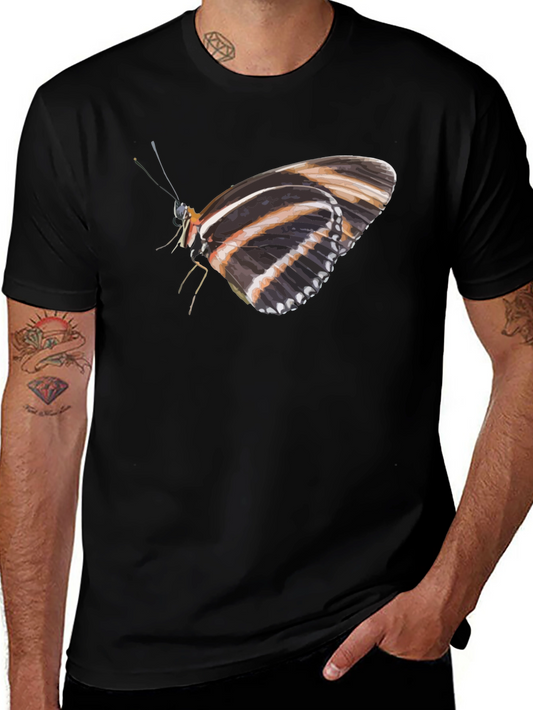 Butterfly Print Black T-Shirt