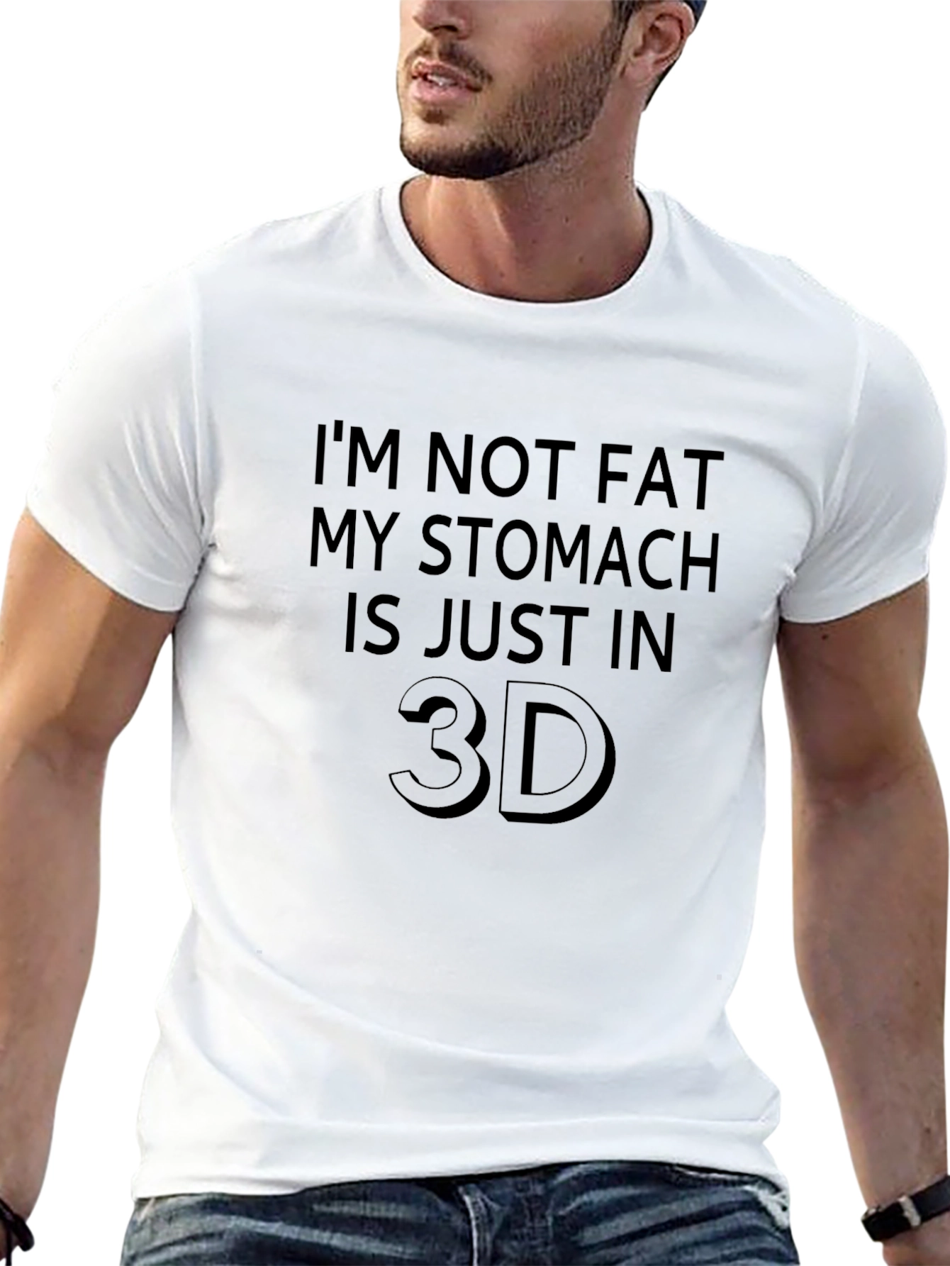 Funny 3D Stomach Graphic Tee