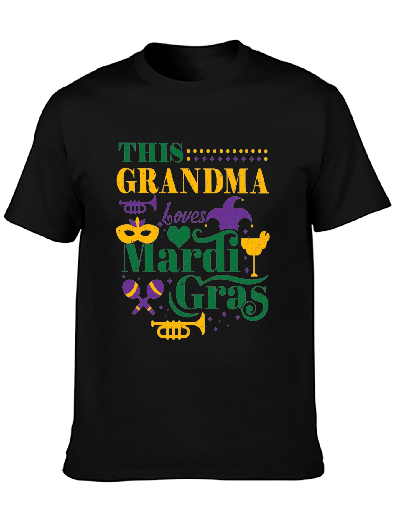Mardi Gras Grandma Tee - Festive Holiday Shirt