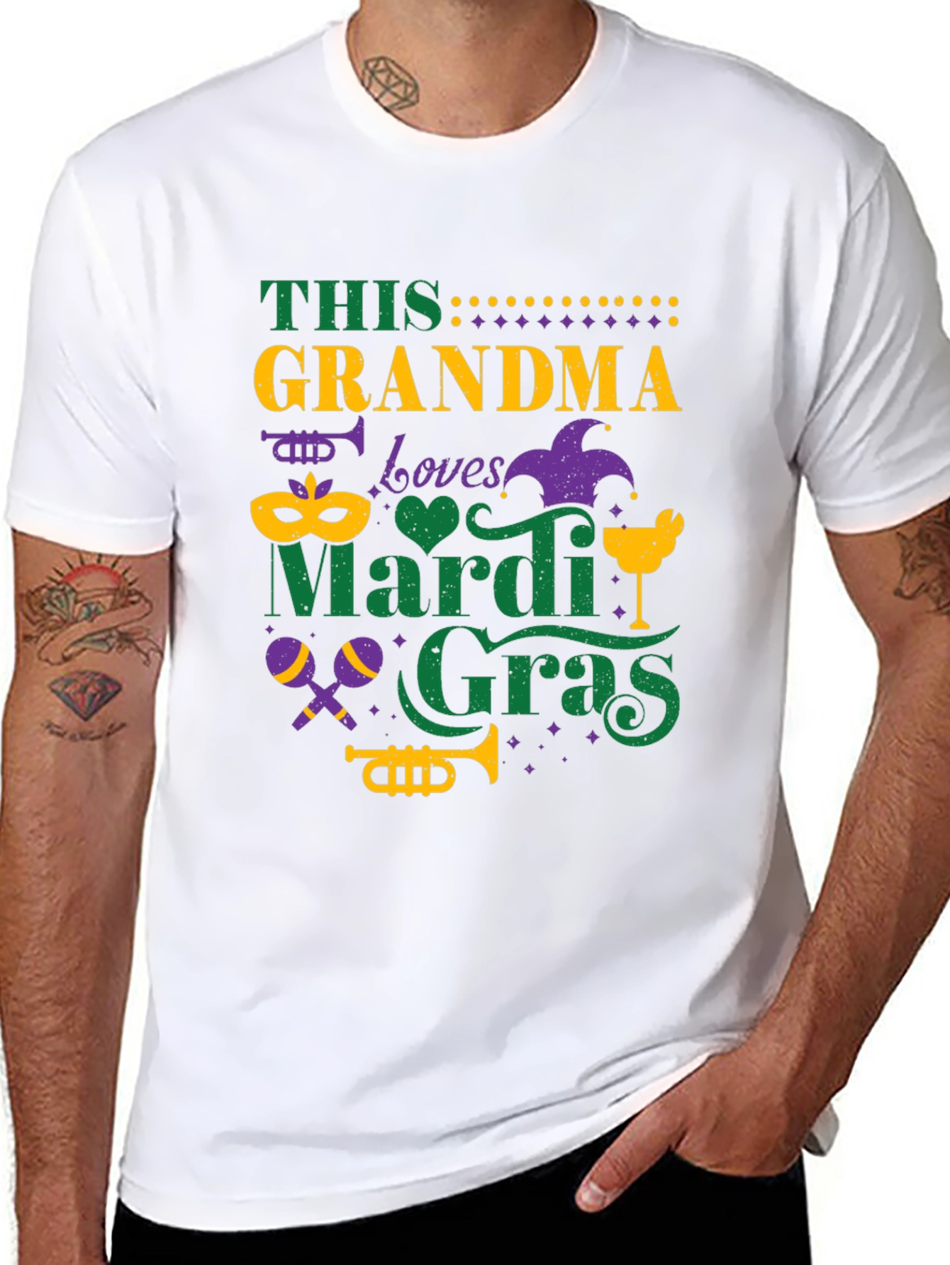 Mardi Gras Grandma Tee - Festive Holiday Shirt