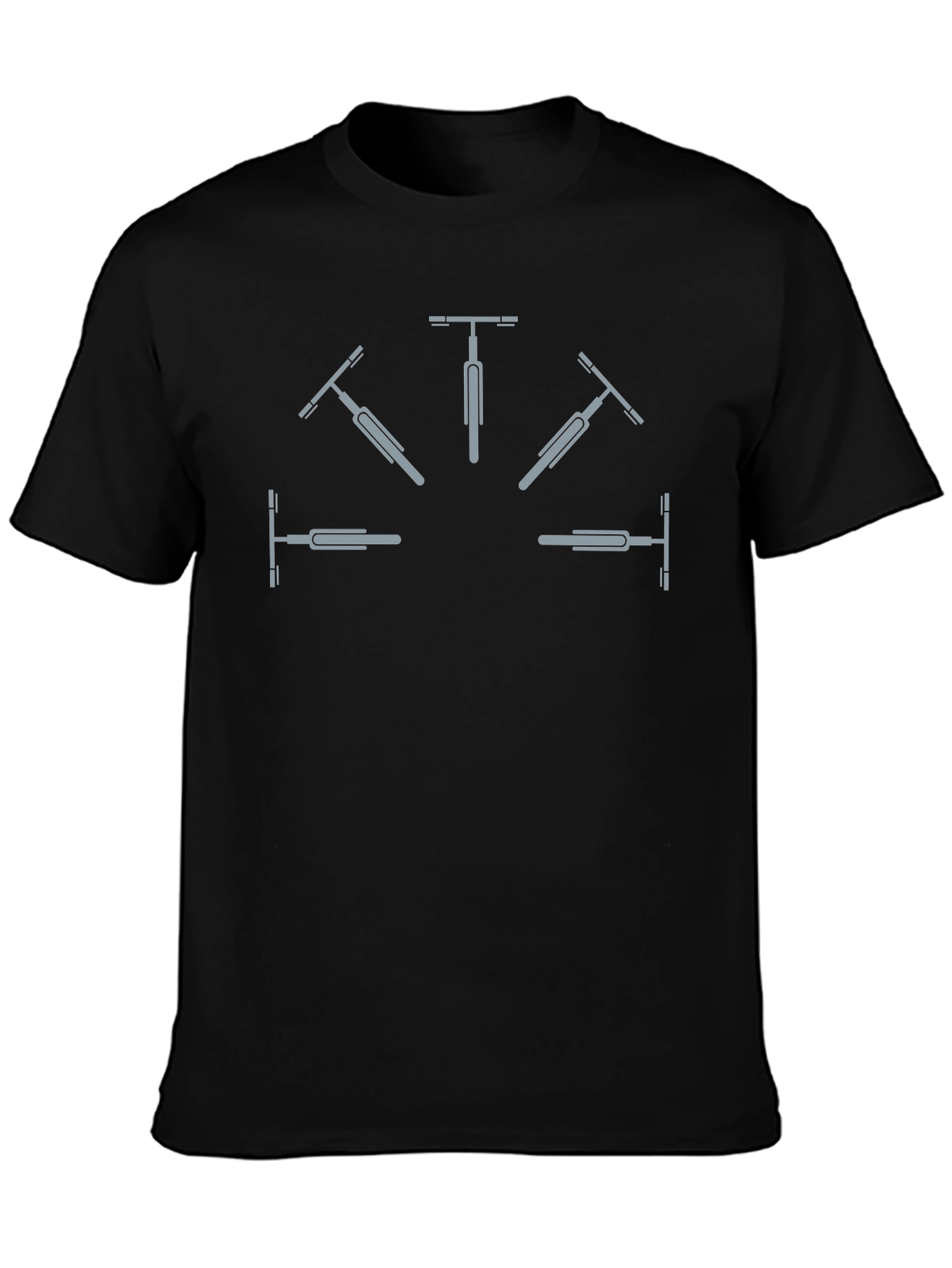 Bicycle Pattern Crew Neck T-Shirt