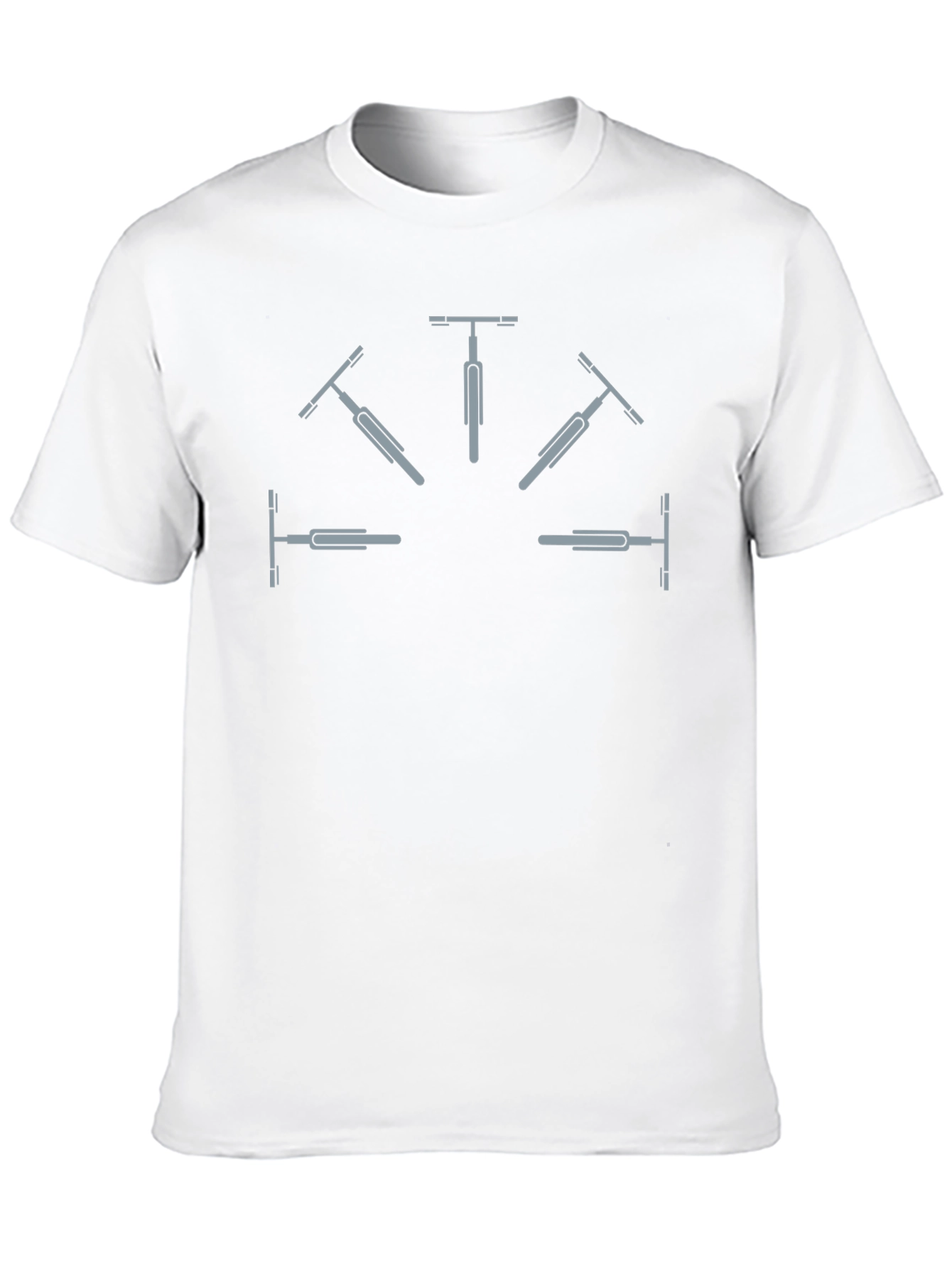Bicycle Pattern Crew Neck T-Shirt