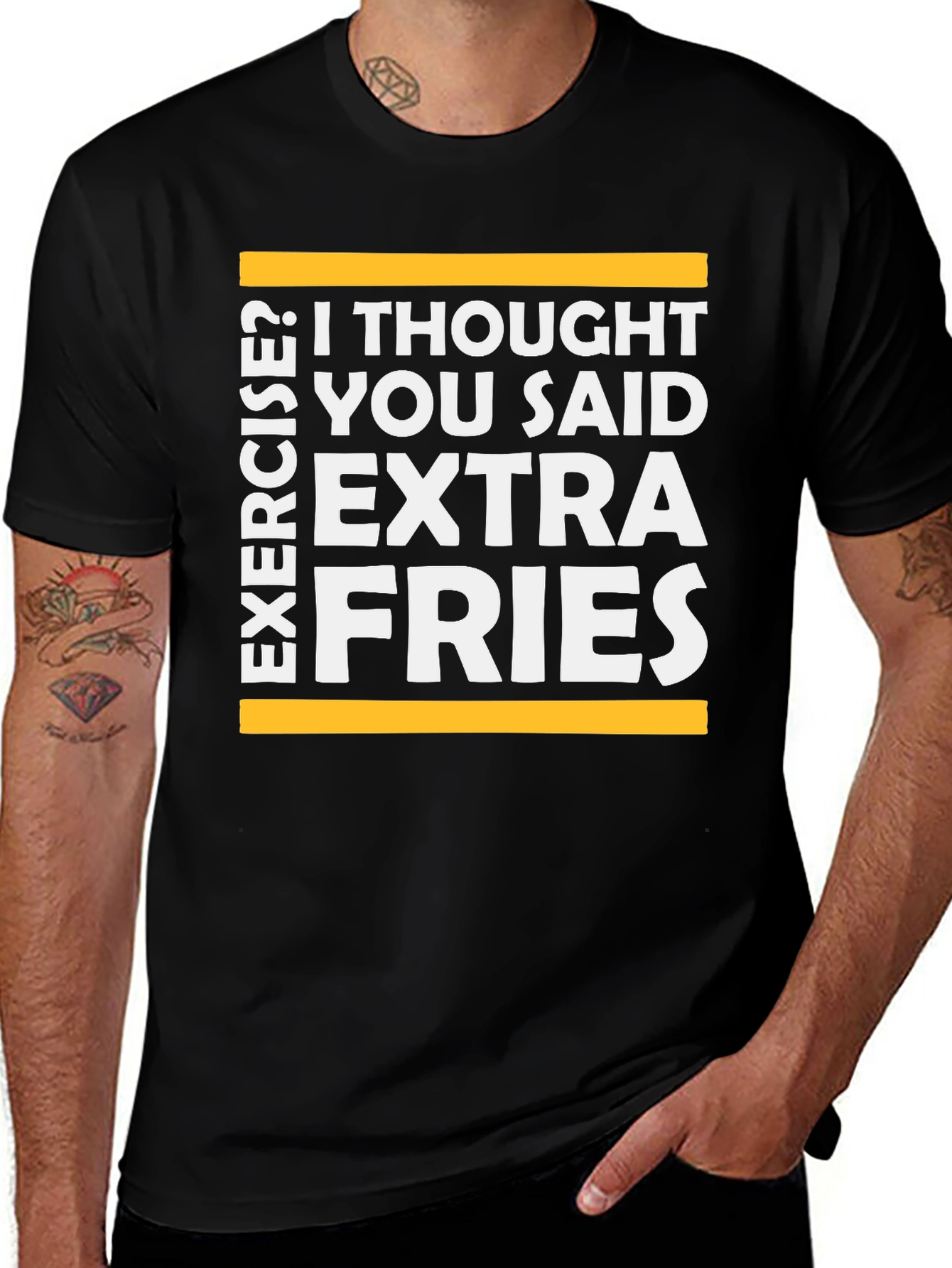 Extra Fries T-Shirt - Funny Exercise Graphic Tee