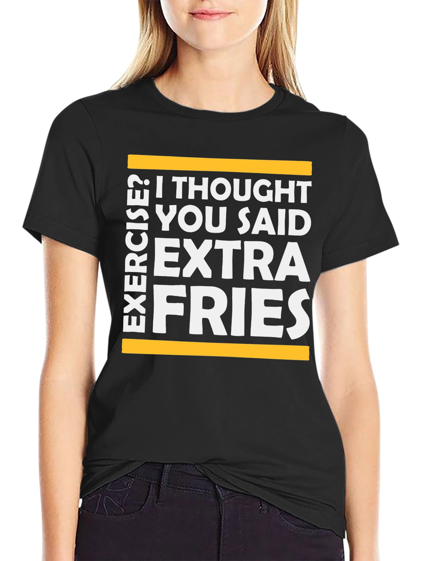 Extra Fries T-Shirt - Funny Exercise Graphic Tee