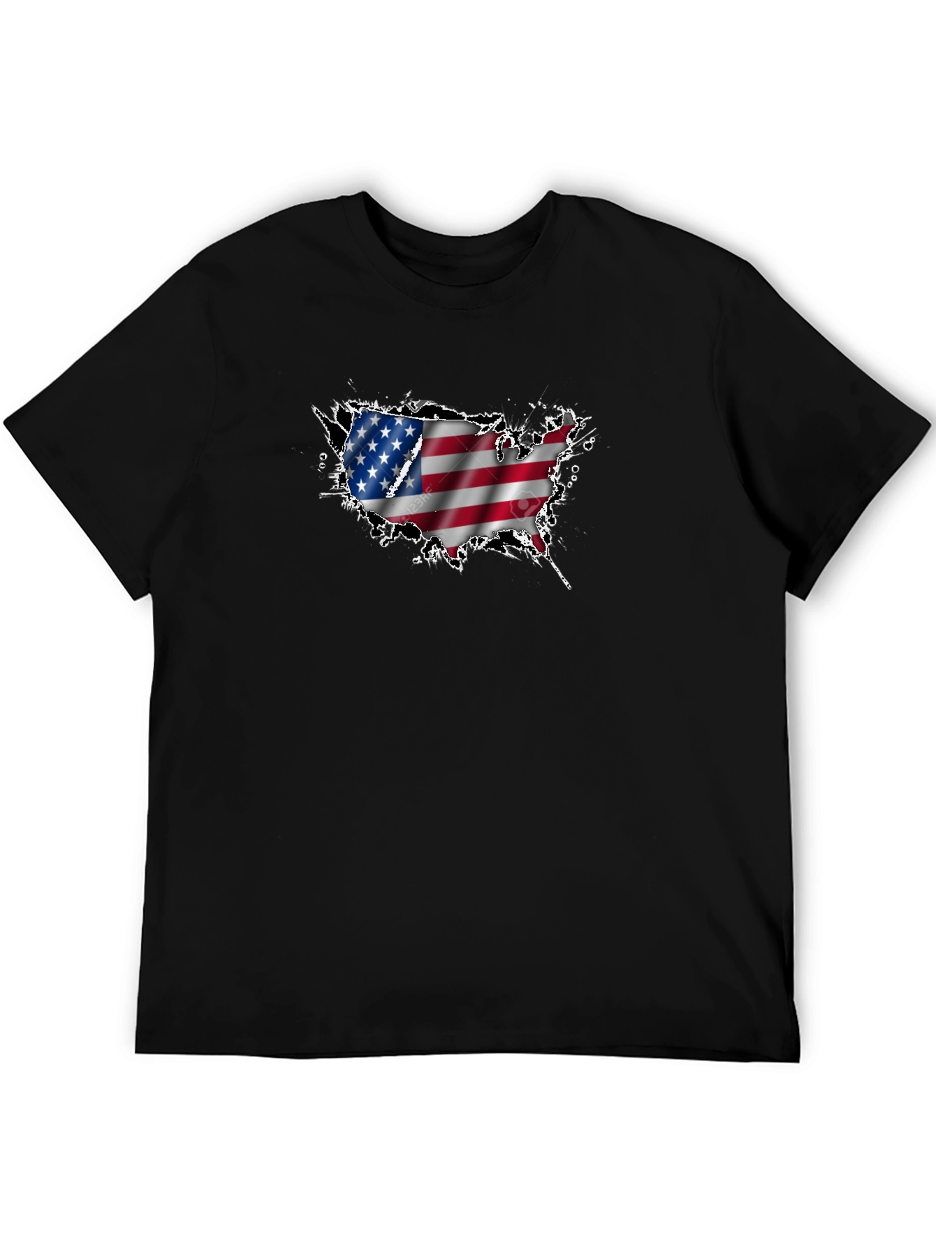 USA Flag Map Graphic T-Shirt