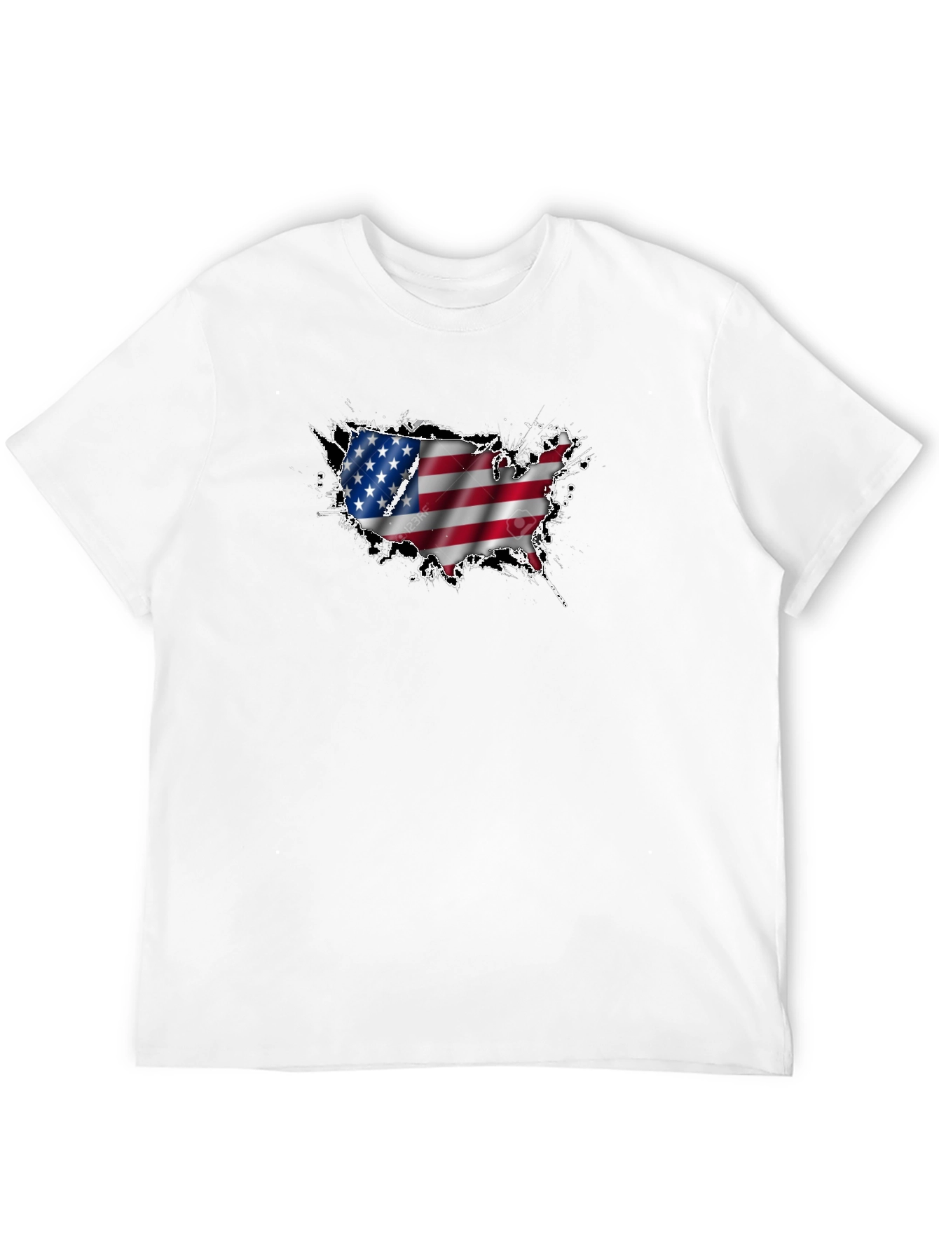 USA Flag Map Graphic T-Shirt