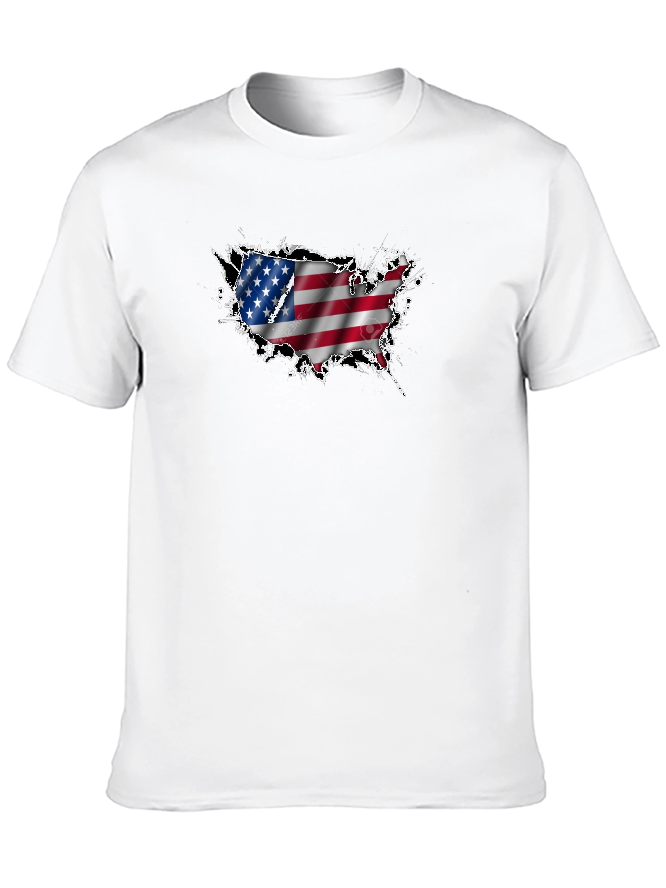 USA Flag Map Graphic T-Shirt