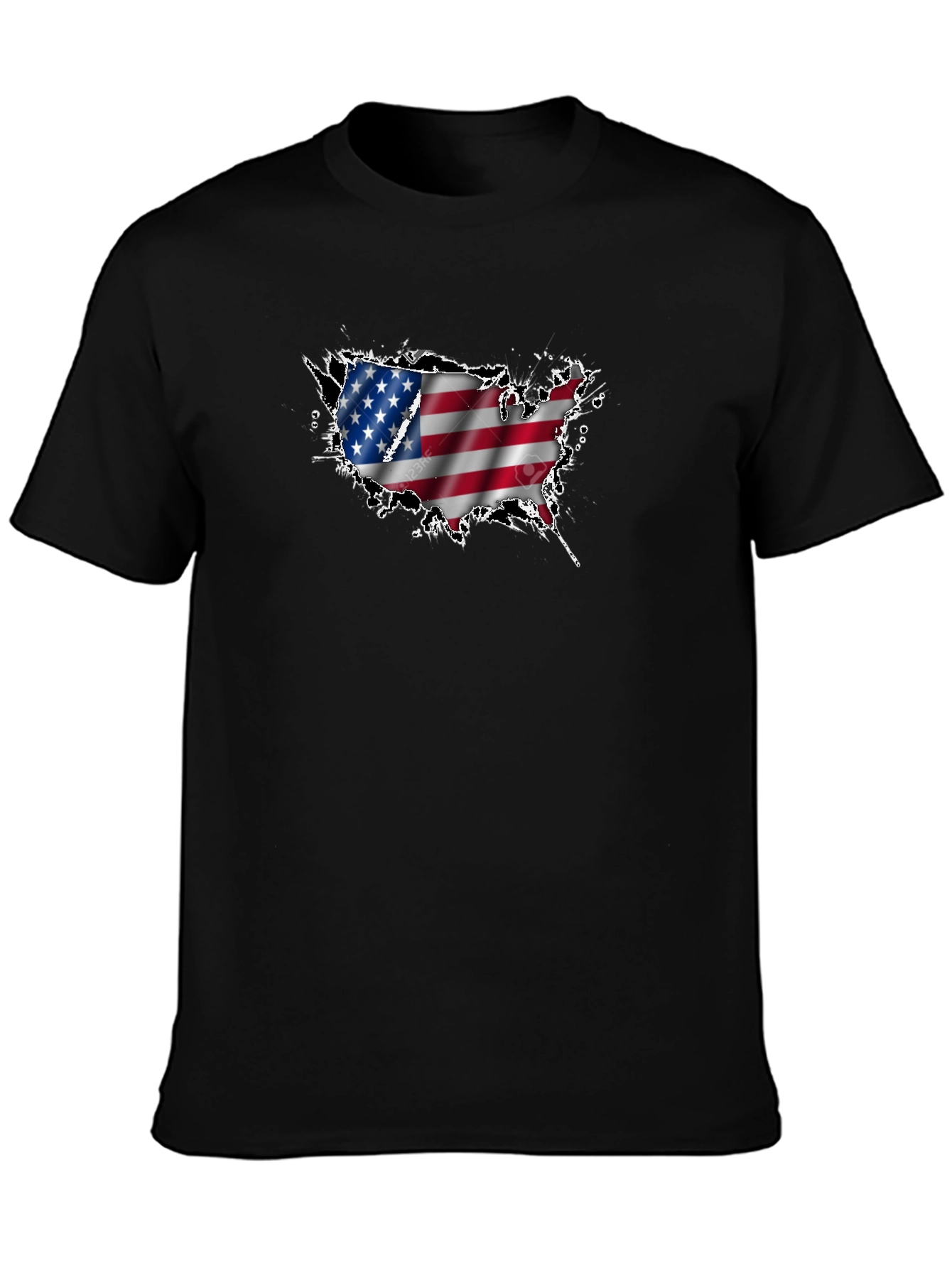 USA Flag Map Graphic T-Shirt