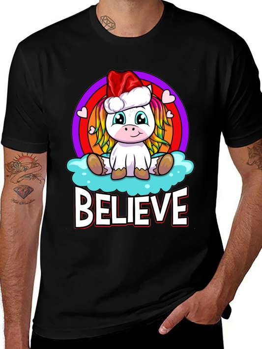 Believe Unicorn Christmas T-Shirt