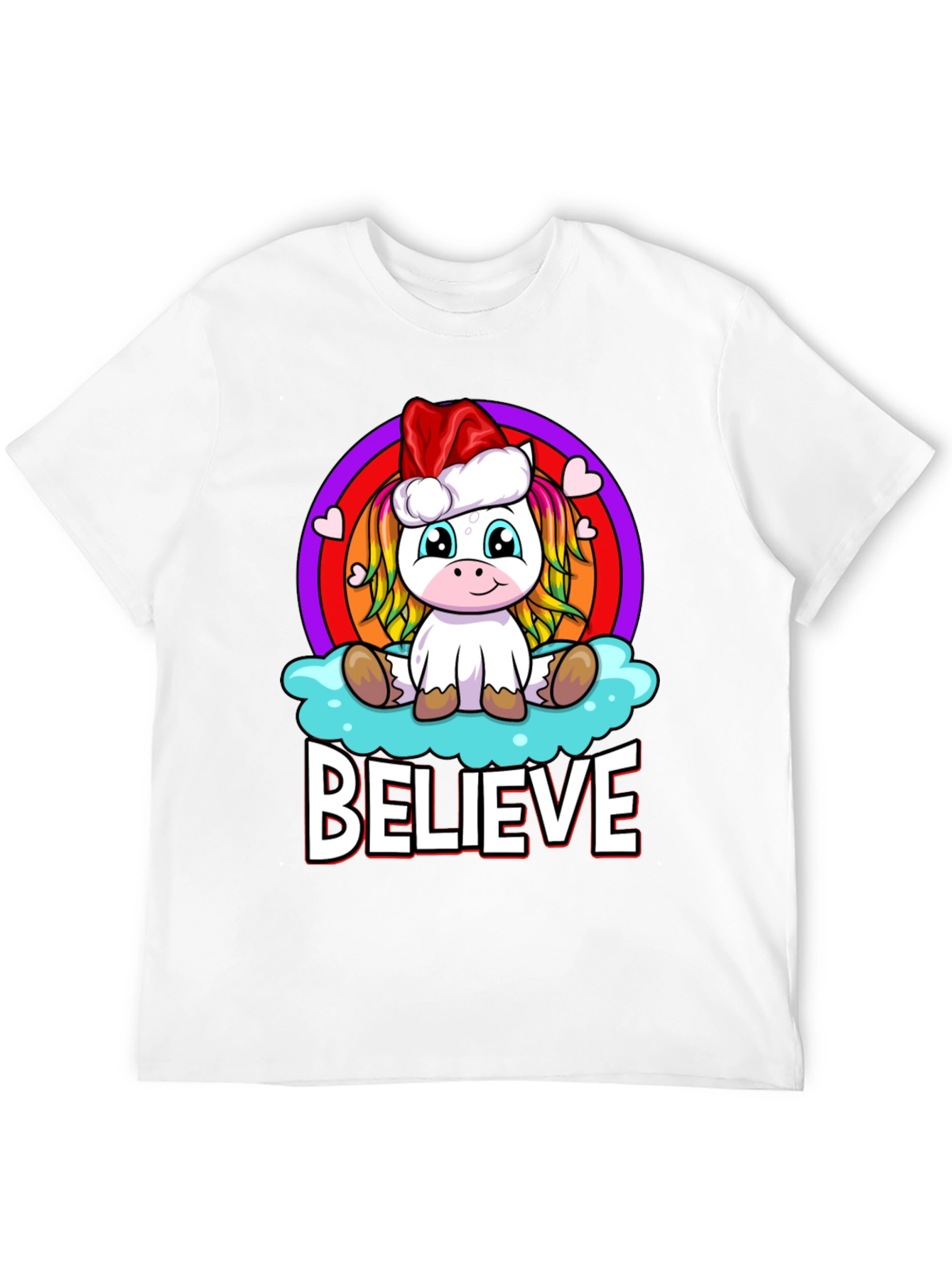 Believe Unicorn Christmas T-Shirt