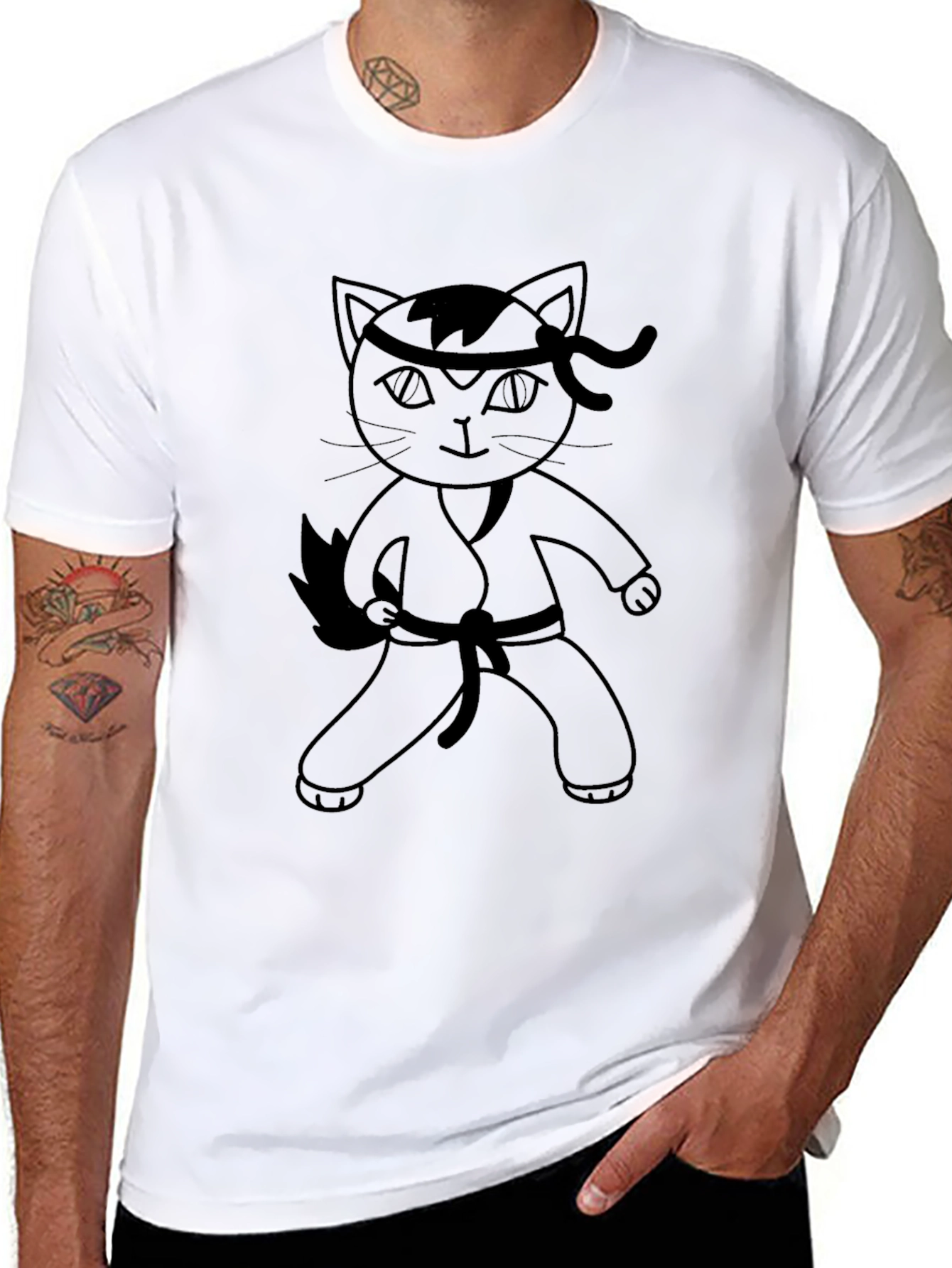 Ninja Cat T-Shirt - Martial Arts Kitten Tee