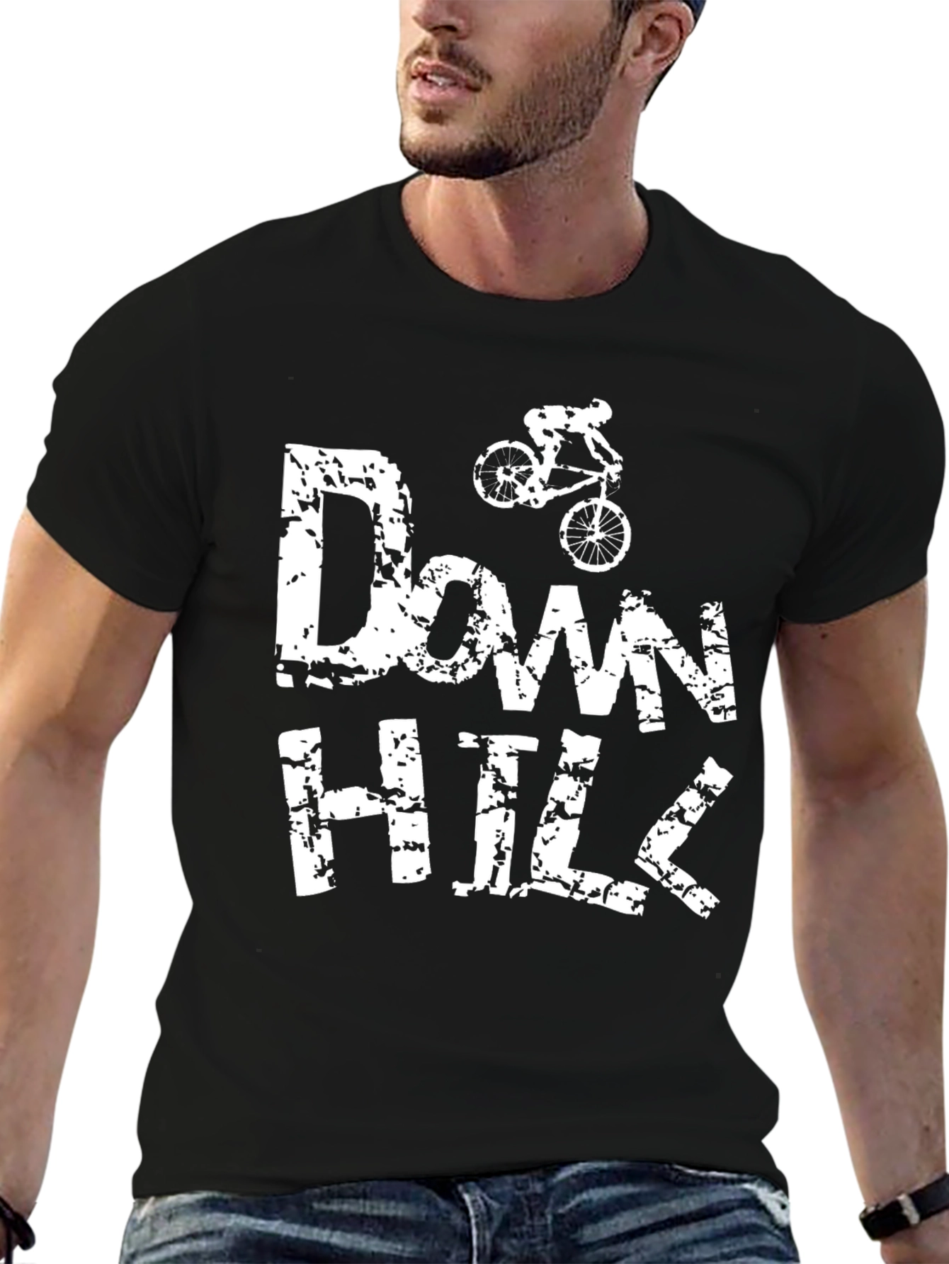 Downhill Mountain Bike T-Shirt - Black Graphic Tee