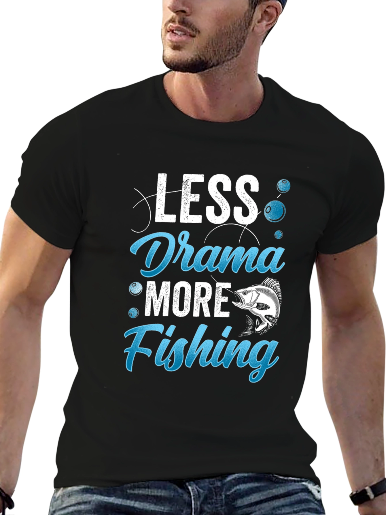 Less Drama More Fishing Graphic Tee