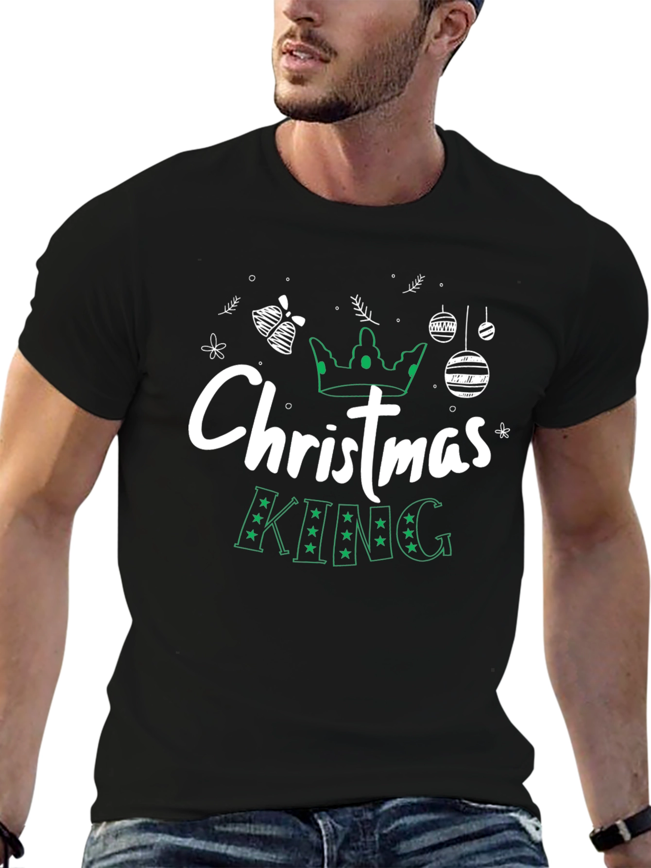 Christmas King Black Graphic Tee