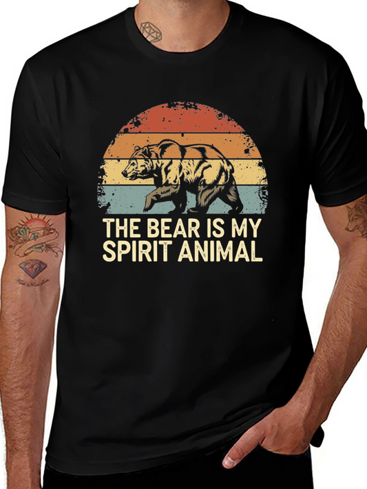 Bear Spirit Animal Graphic Tee - Retro Style