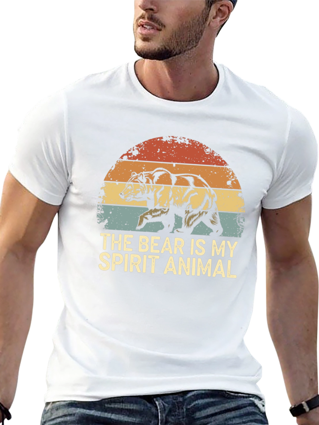 Bear Spirit Animal Graphic Tee - Retro Style