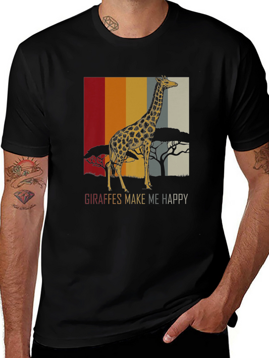 Giraffe Graphic Tee - Safari Animal Lover T-Shirt