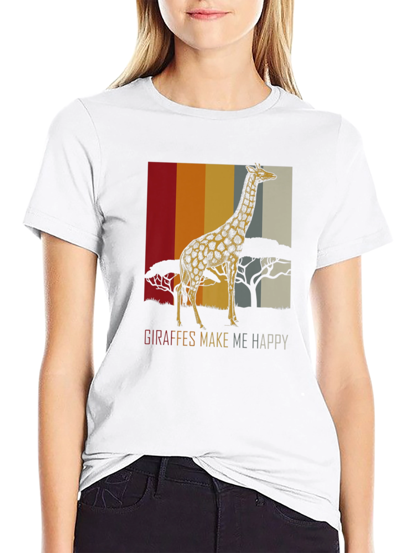 Giraffe Graphic Tee - Safari Animal Lover T-Shirt