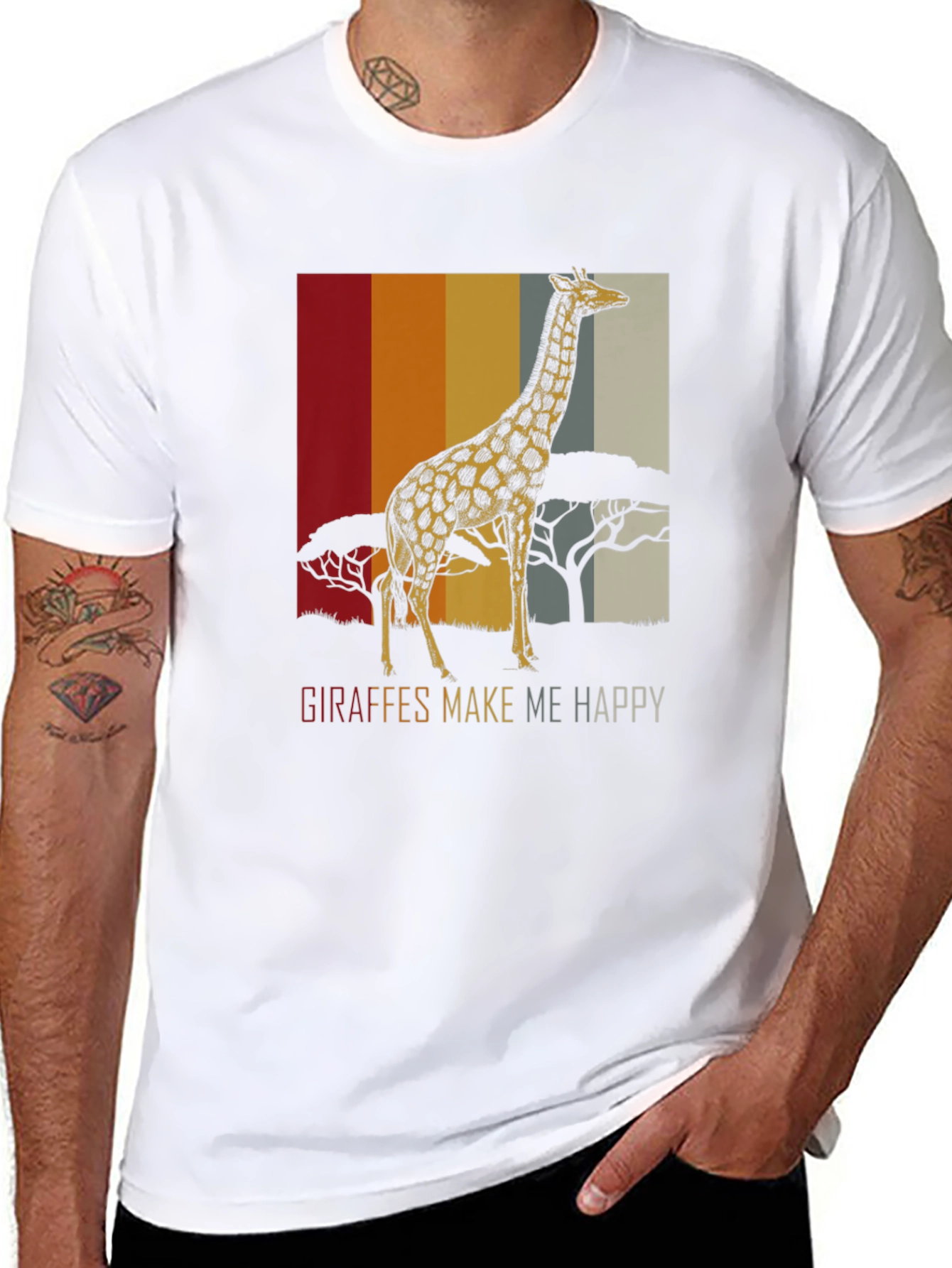 Giraffe Graphic Tee - Safari Animal Lover T-Shirt