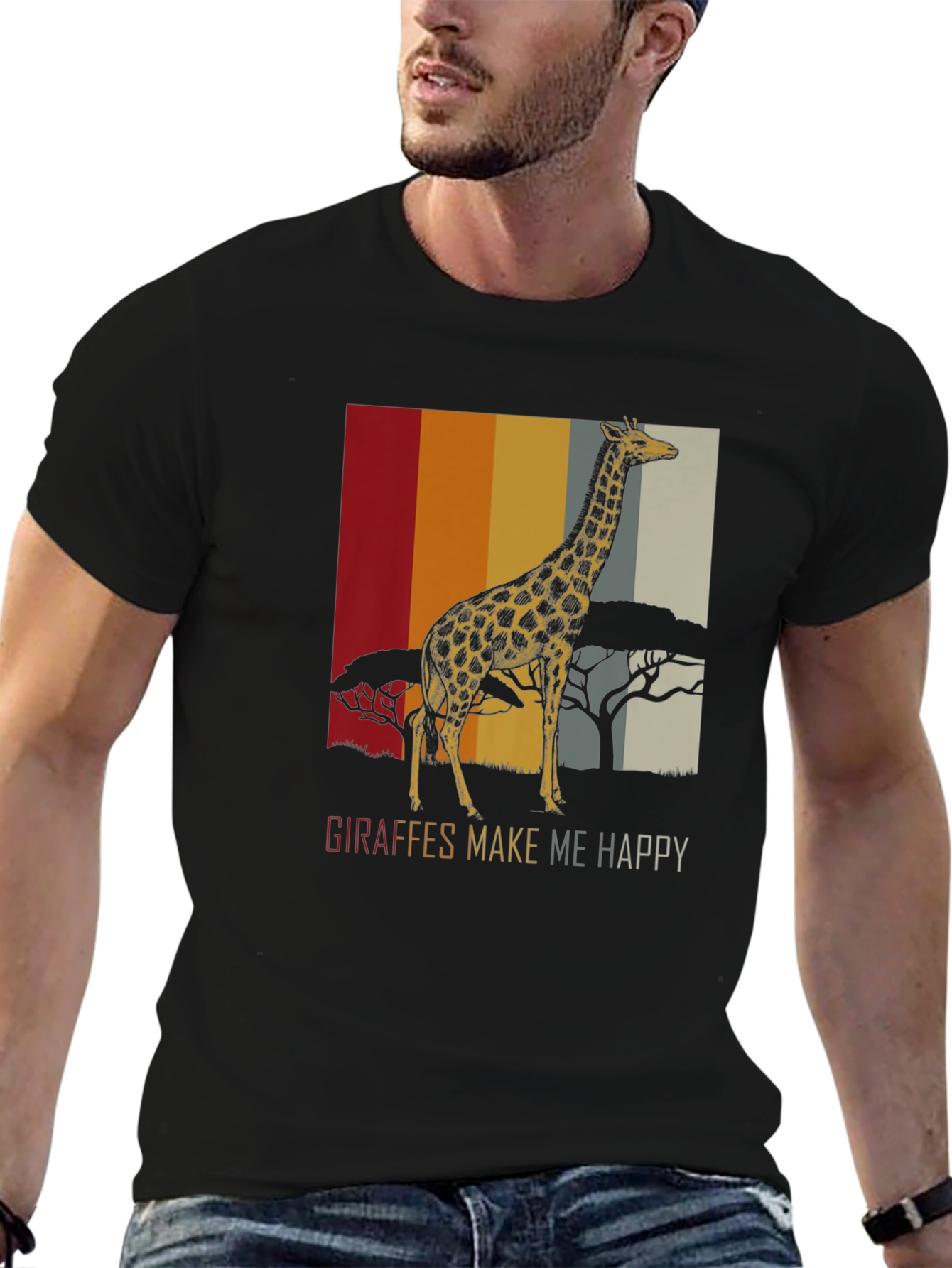 Giraffe Graphic Tee - Safari Animal Lover T-Shirt