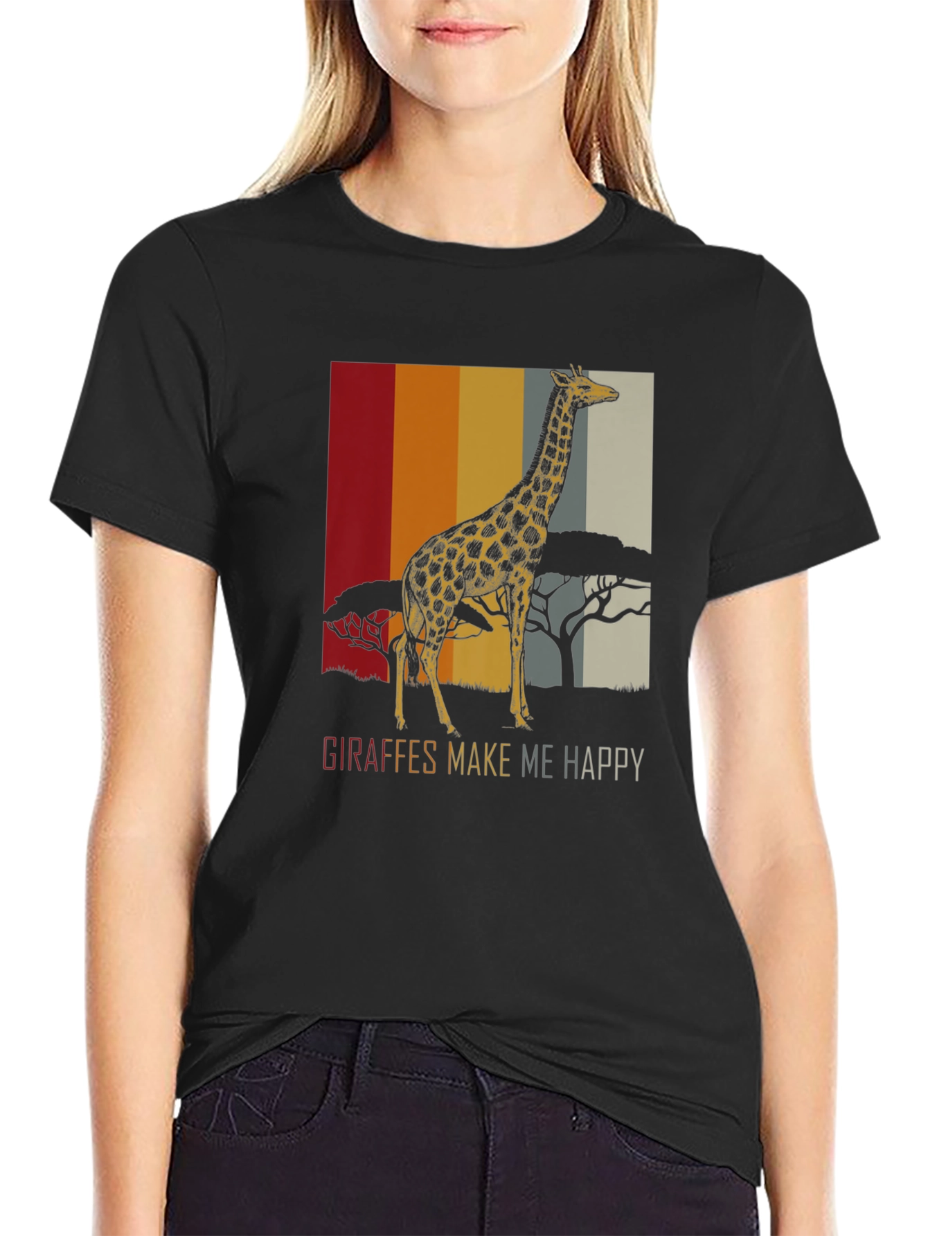 Giraffe Graphic Tee - Safari Animal Lover T-Shirt