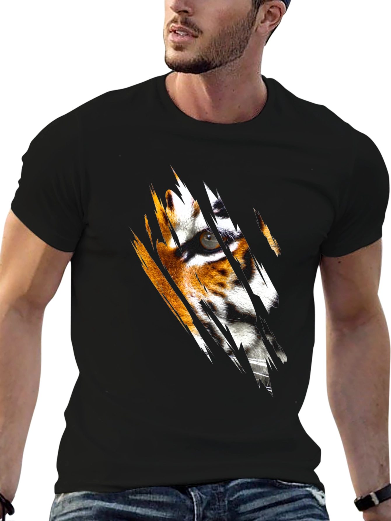 Tiger Eye Graphic Black T-Shirt