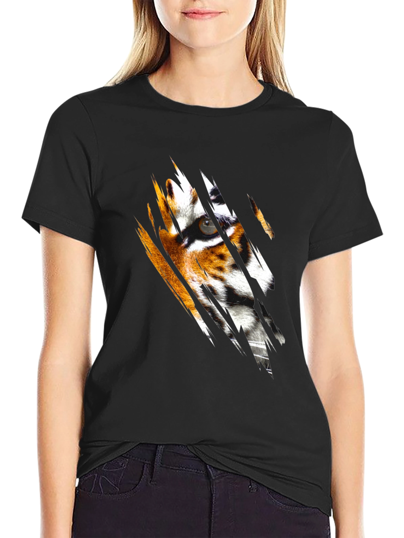 Tiger Eye Graphic Black T-Shirt