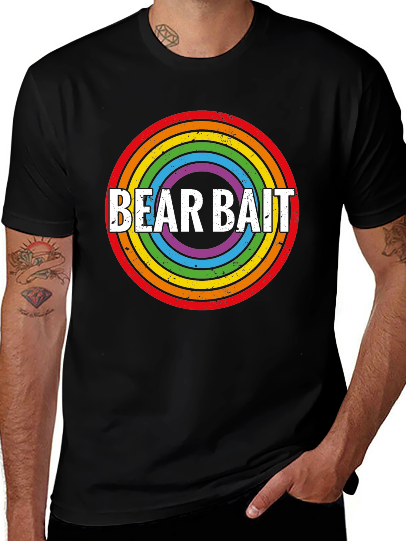 Bear Bait Rainbow Circle Graphic T-Shirt