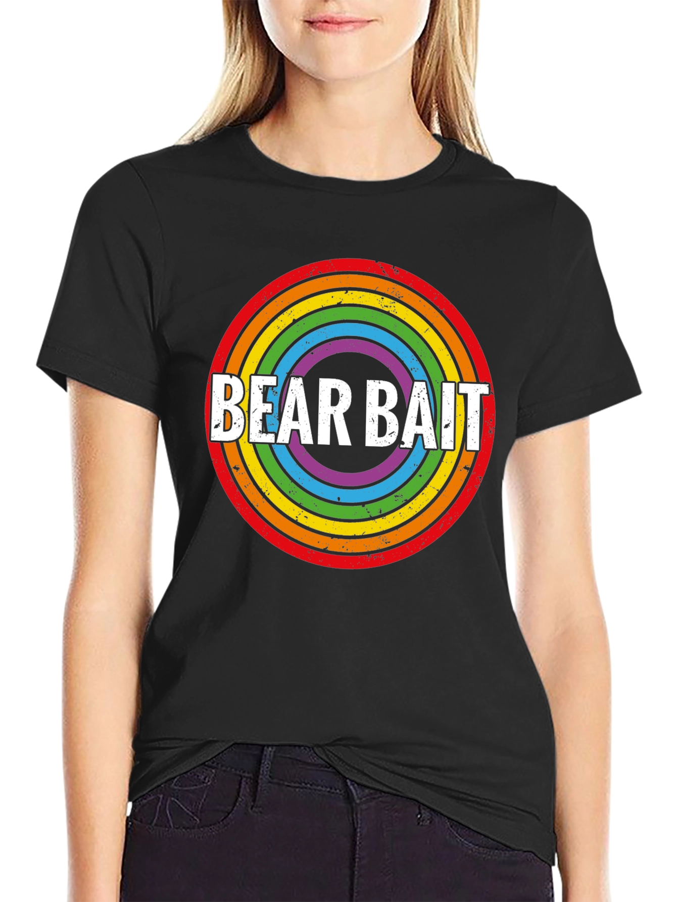 Bear Bait Rainbow Circle Graphic T-Shirt