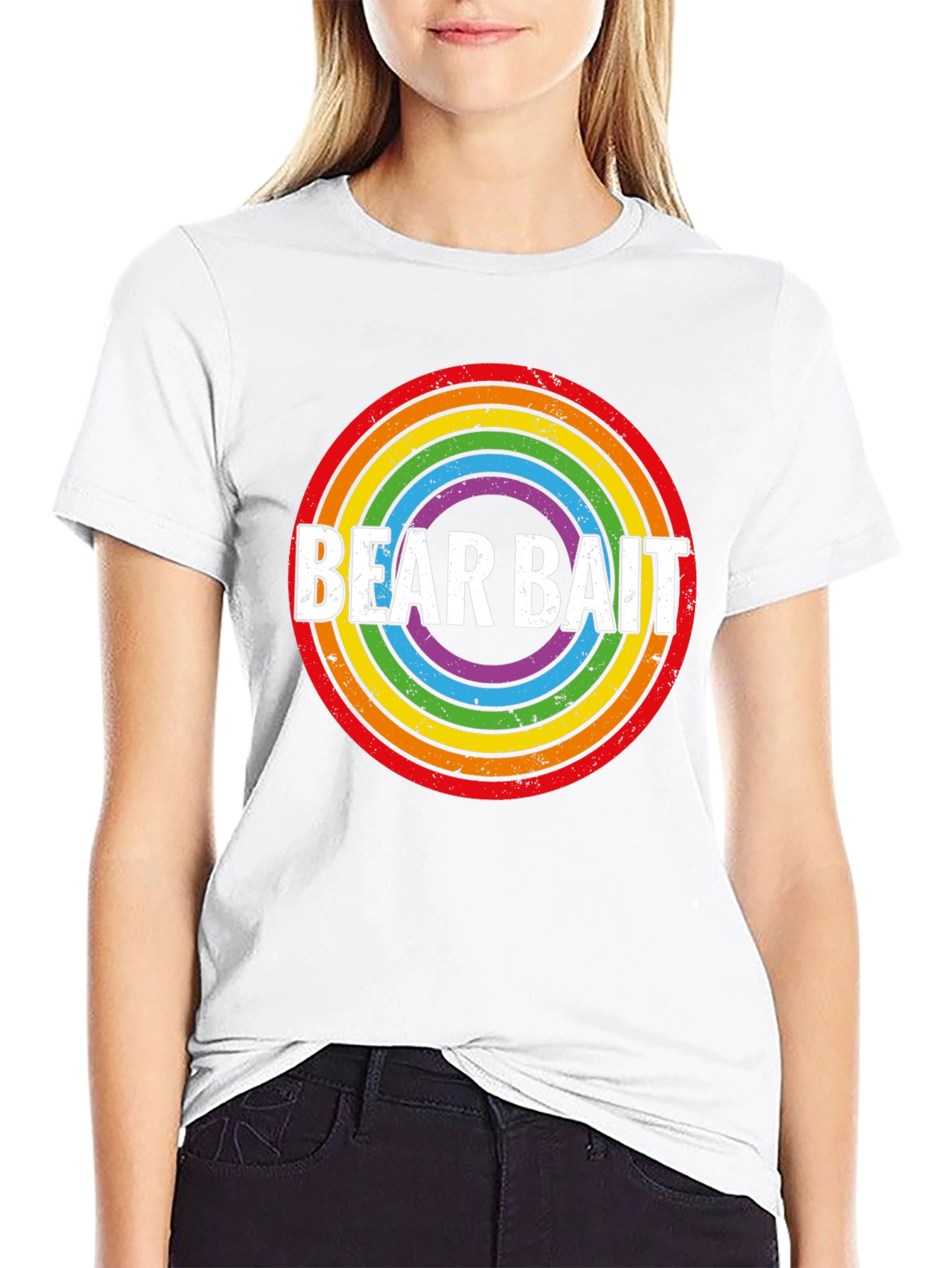 Bear Bait Rainbow Circle Graphic T-Shirt