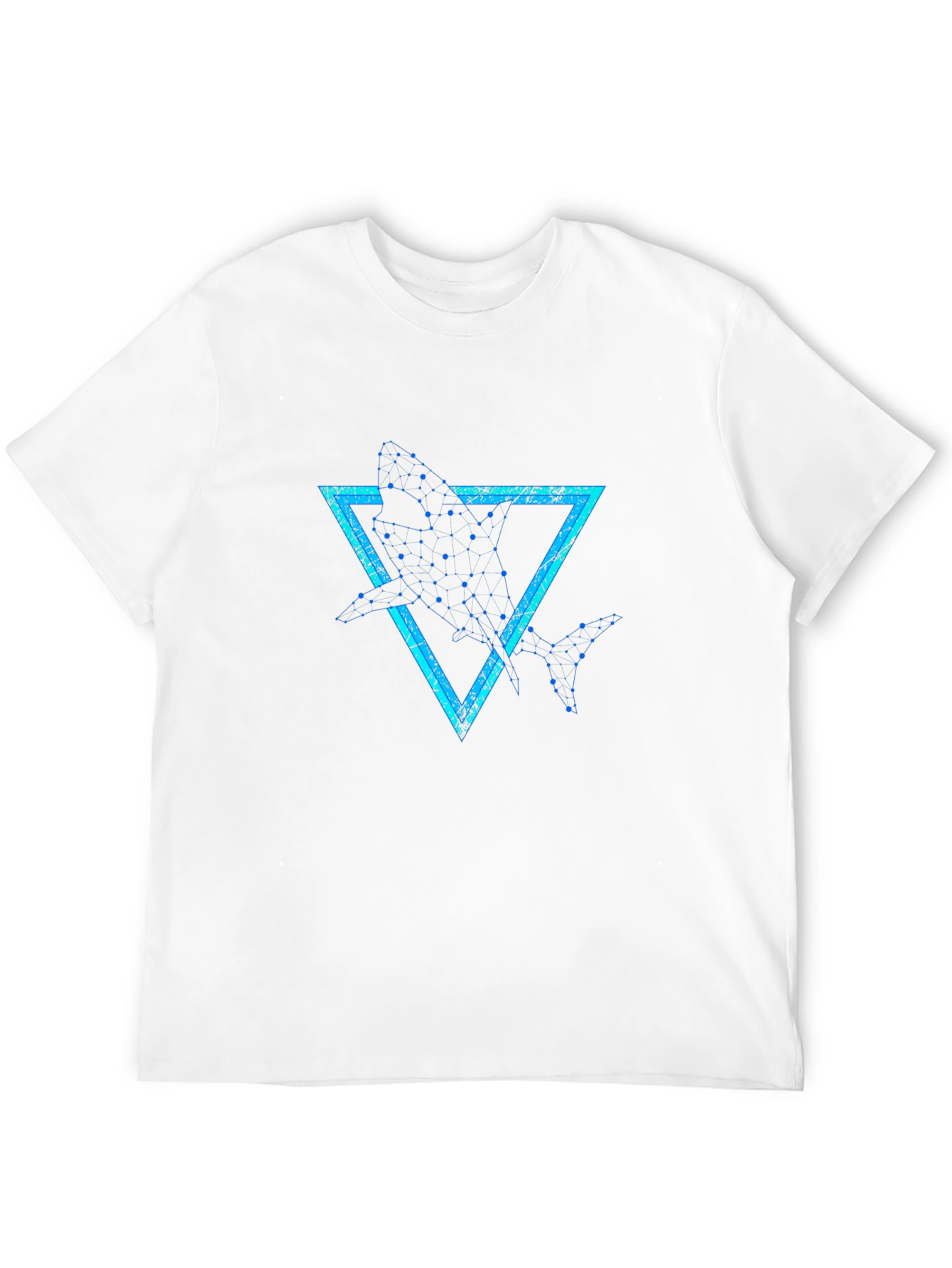 Geometric Shark Graphic Tee - Stylish Black T-Shirt
