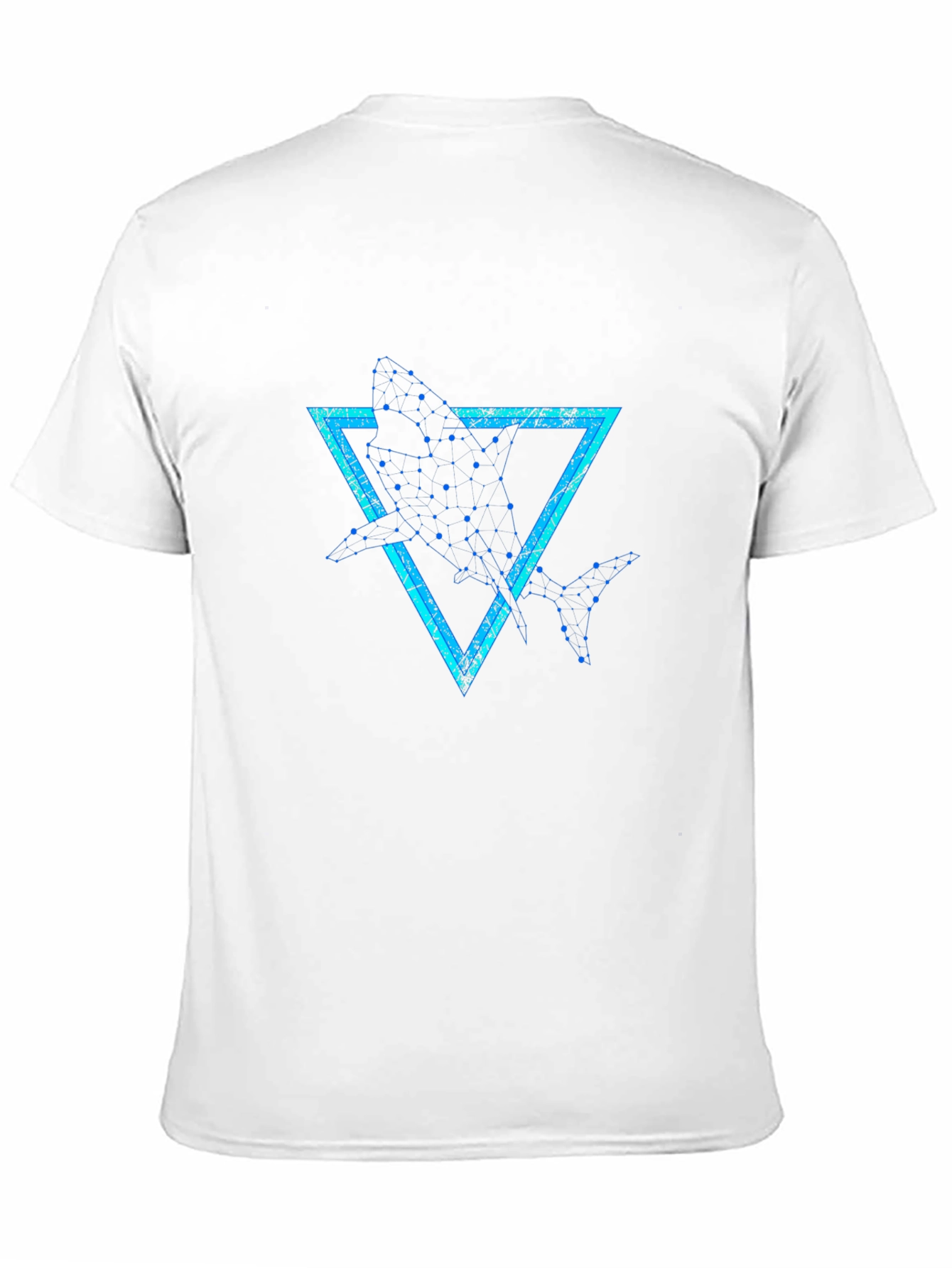 Geometric Shark Graphic Tee - Stylish Black T-Shirt