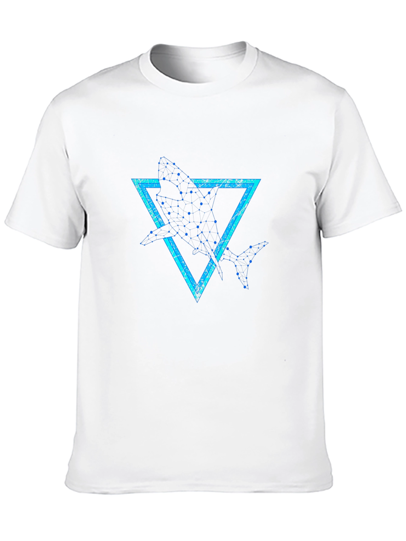 Geometric Shark Graphic Tee - Stylish Black T-Shirt