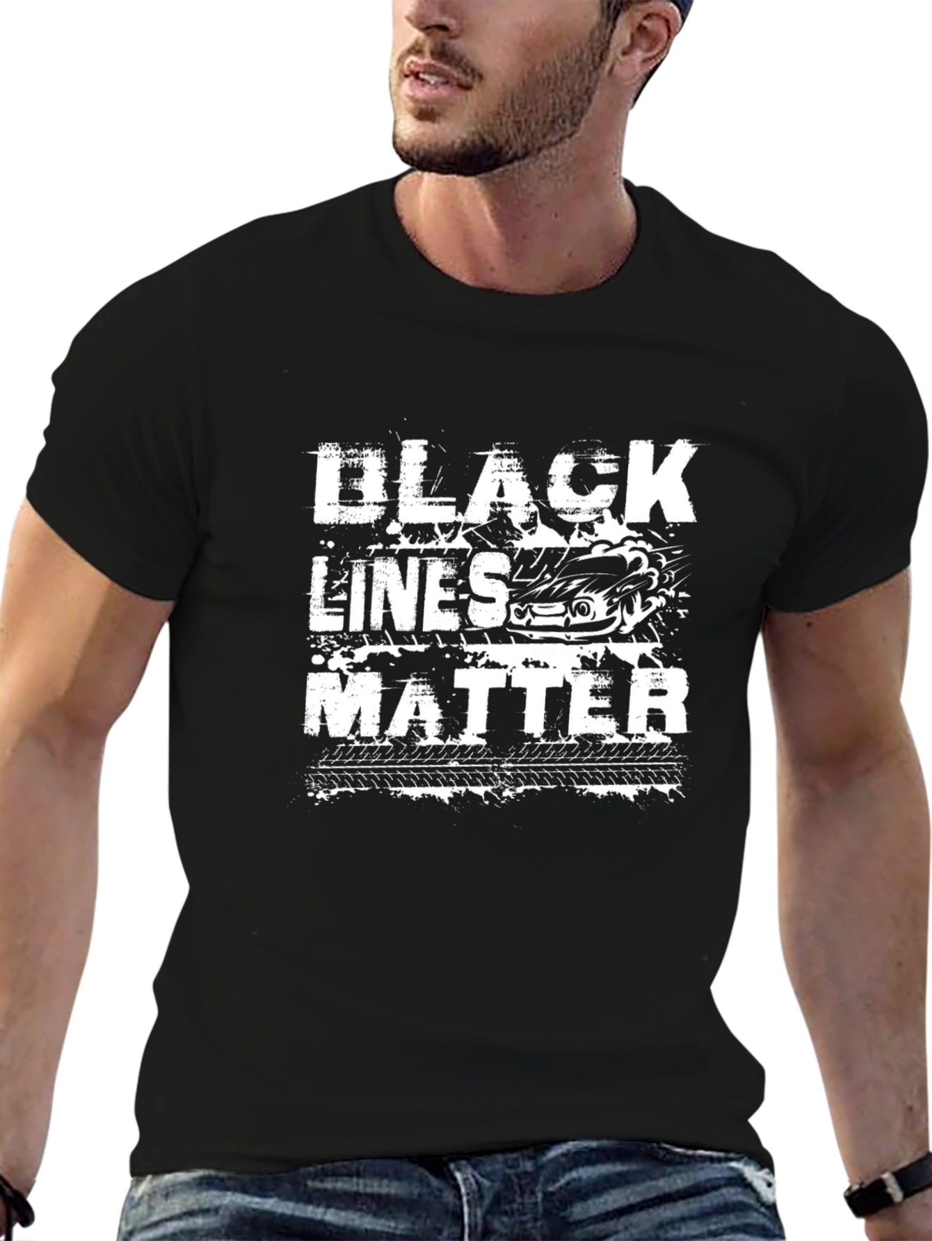Black Lines Matter Graphic T-Shirt