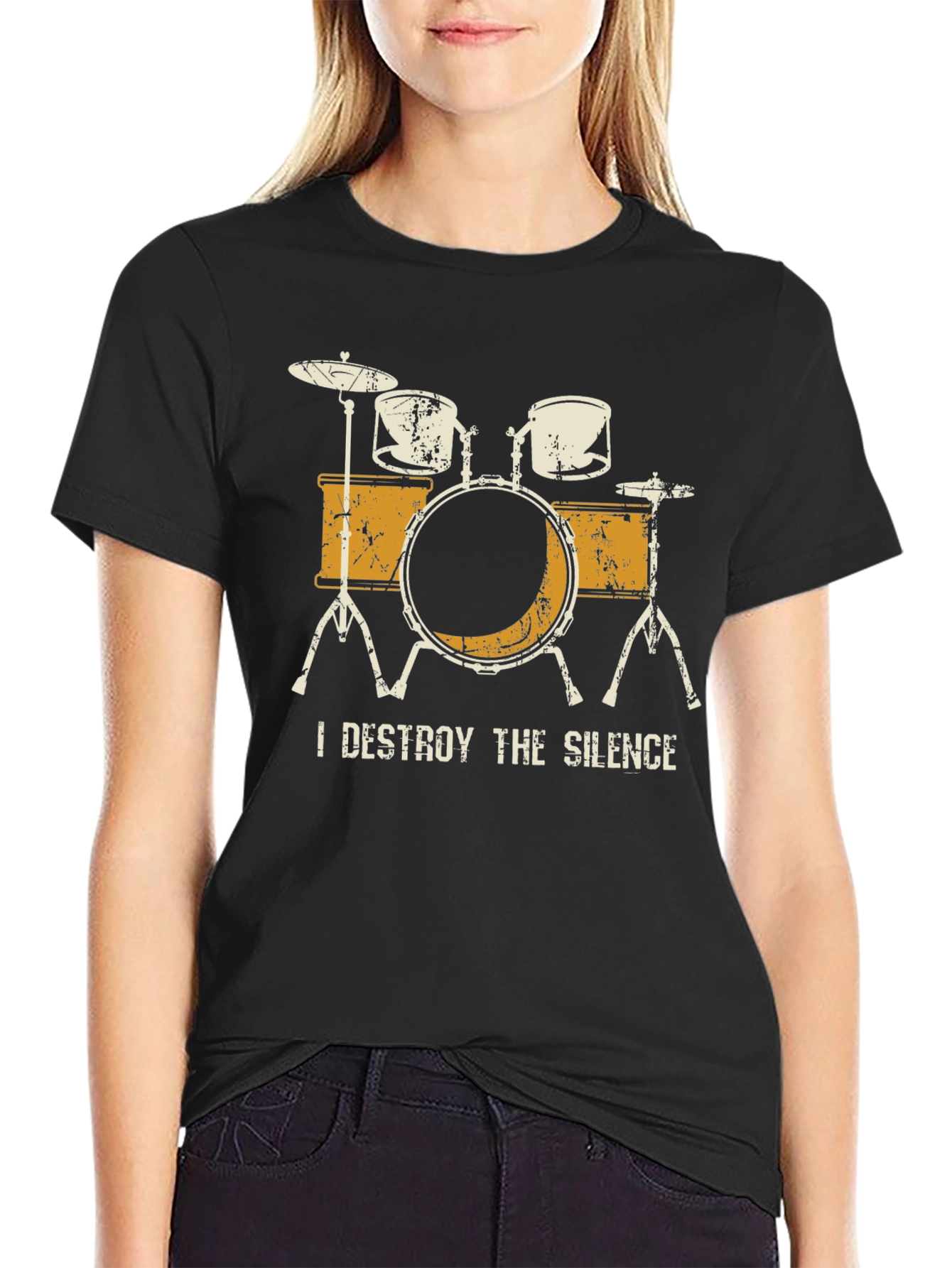 I Destroy The Silence Drum Set Graphic Tee