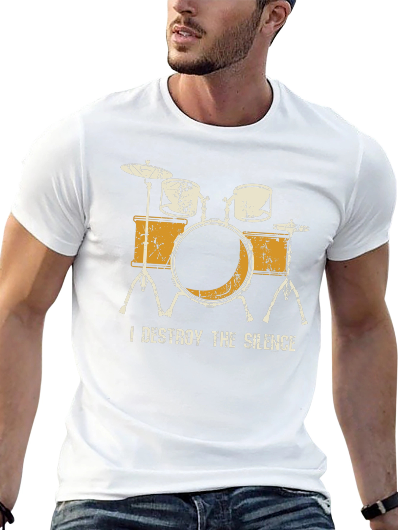 I Destroy The Silence Drum Set Graphic Tee
