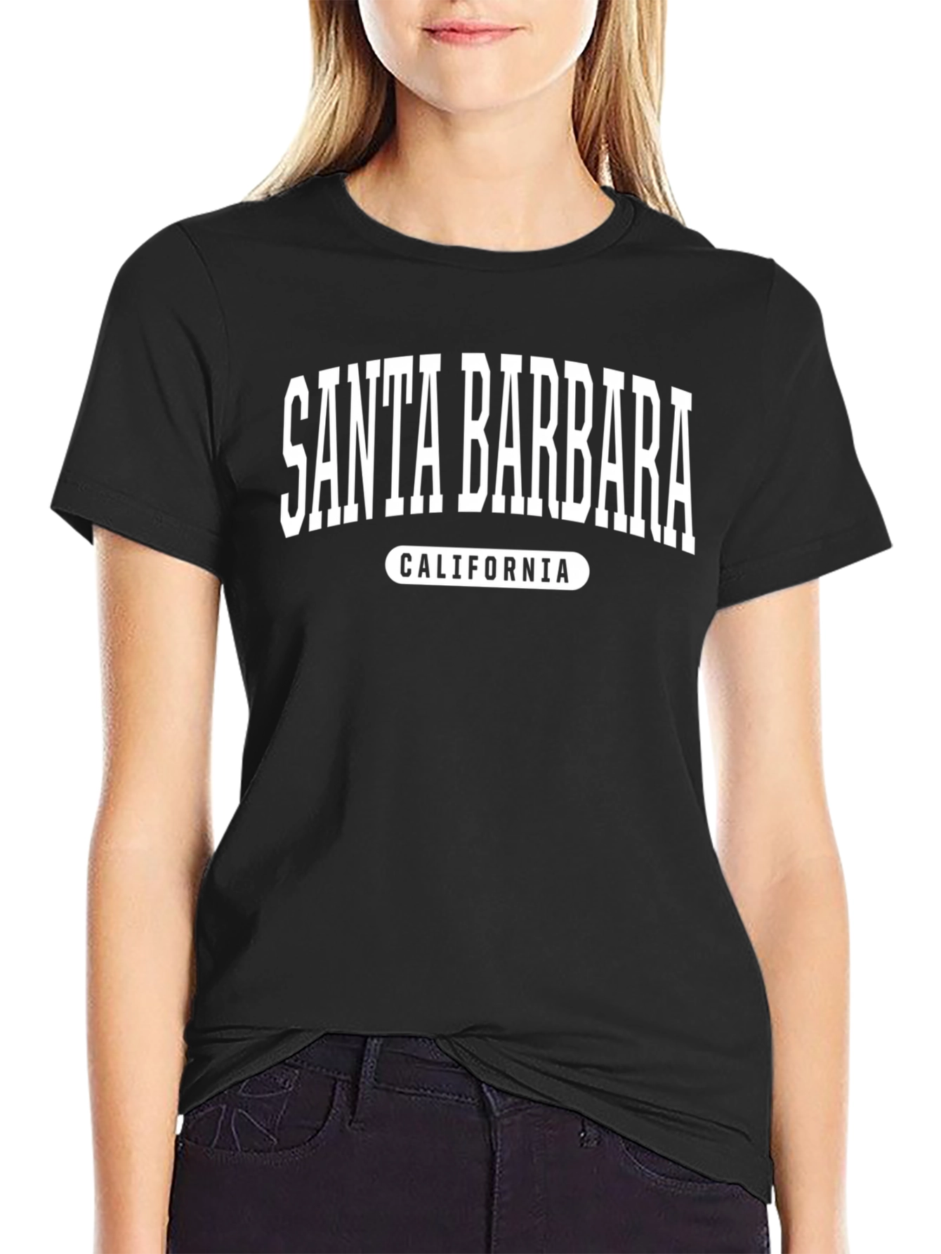 Santa Barbara California Graphic Tee - Black