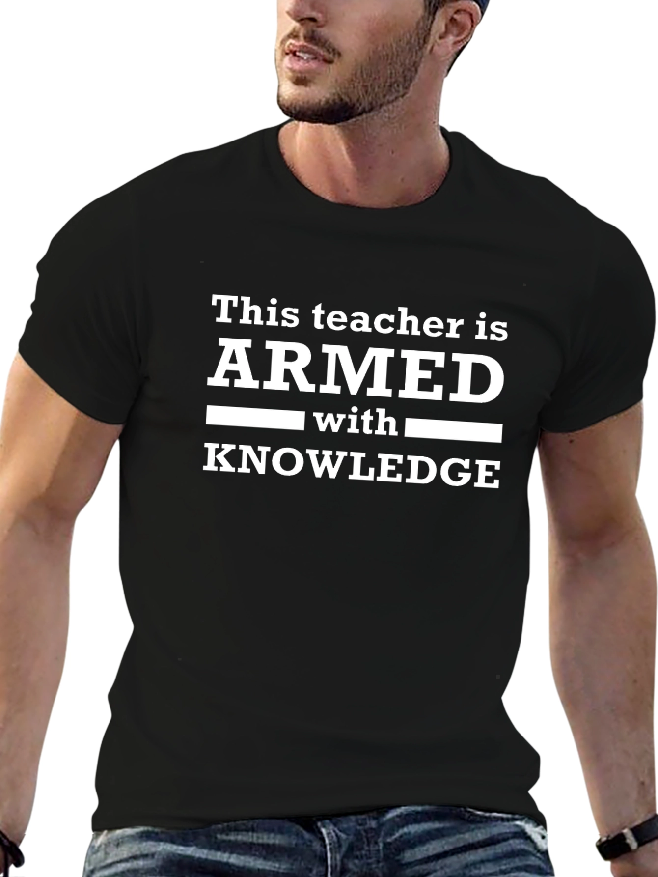 Armed With Knowledge Teacher T-Shirt