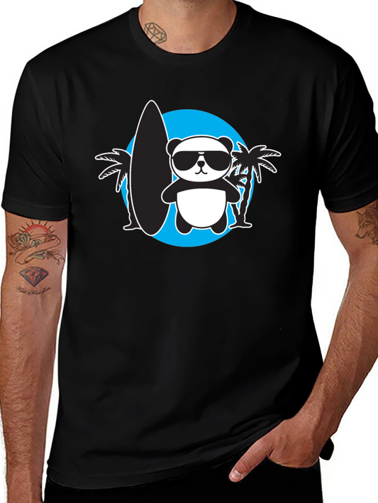 Cool Panda Surfer Graphic Tee